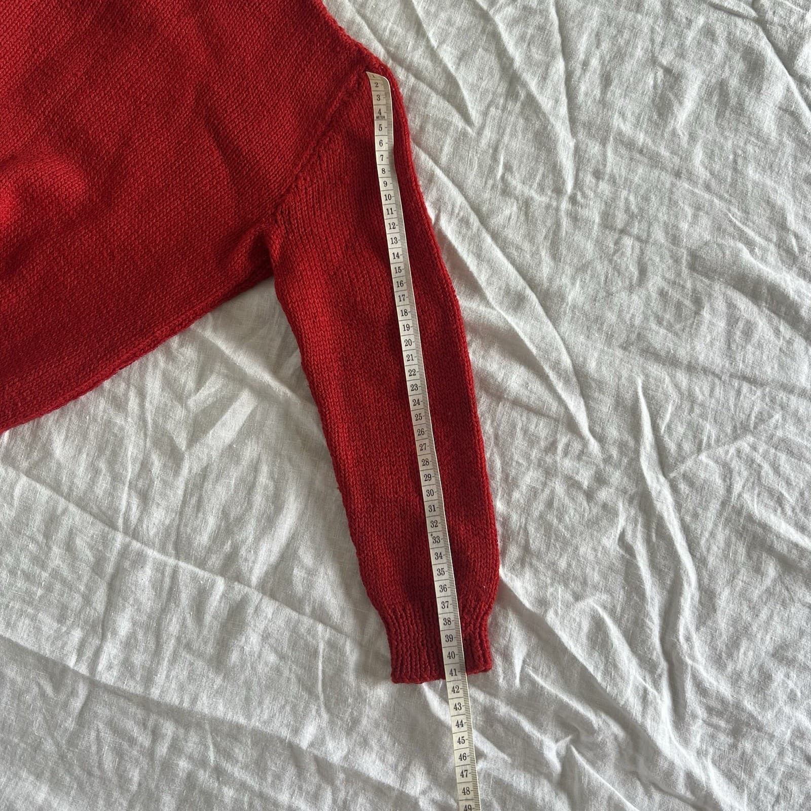 Vintage Kids Hand Knit Red Wool Jumper Sweater Size 5 6 Heritage Country Retro — photo 5 of 8