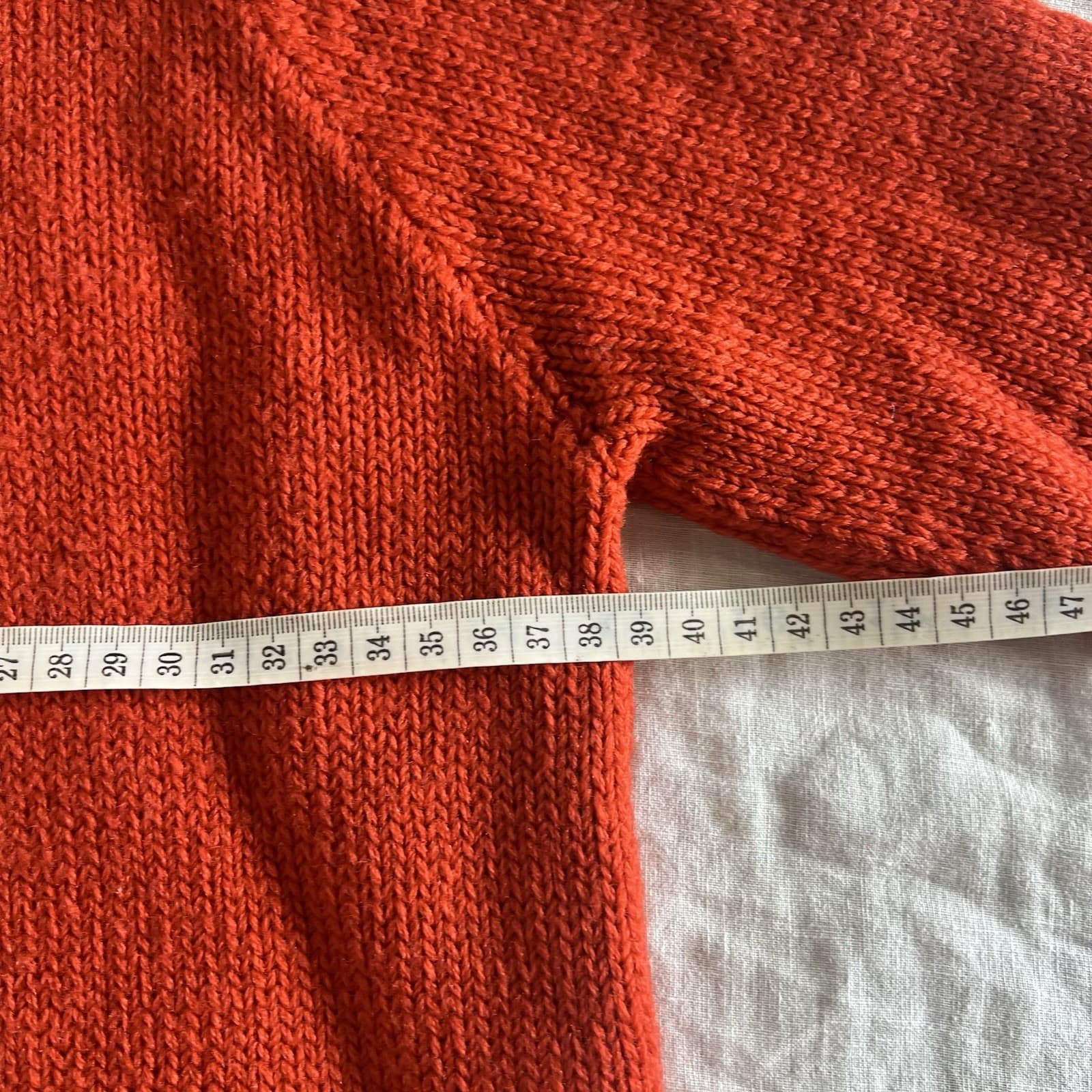 Vintage Kids Hand Knit Wool Burnt Orange Jumper Sweater Size 6 8 Heritage Preppy — photo 3 of 6