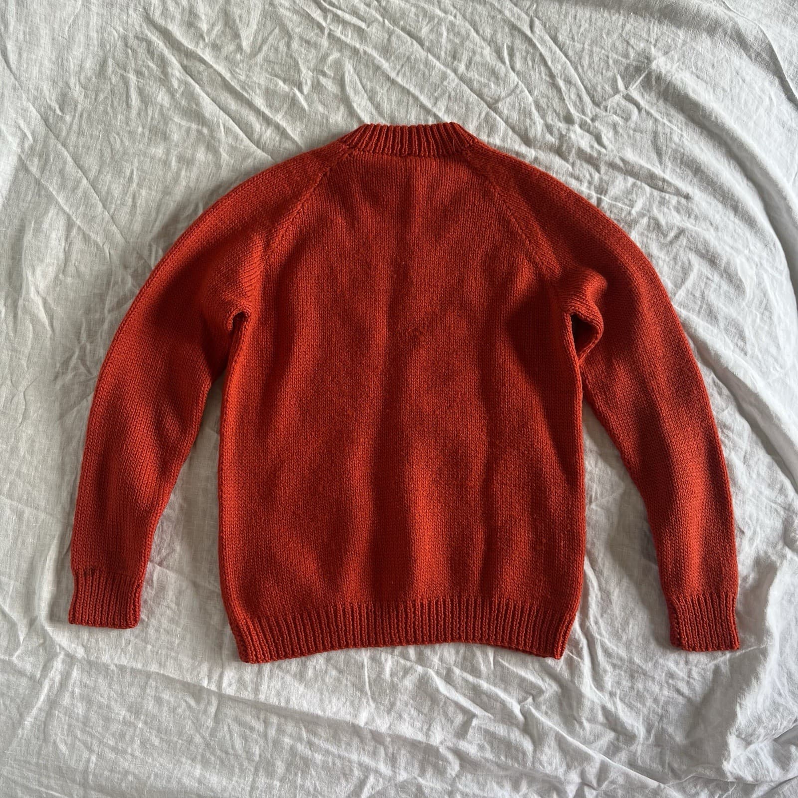 Vintage Kids Hand Knit Wool Burnt Orange Jumper Sweater Size 6 8 Heritage Preppy — photo 6 of 6