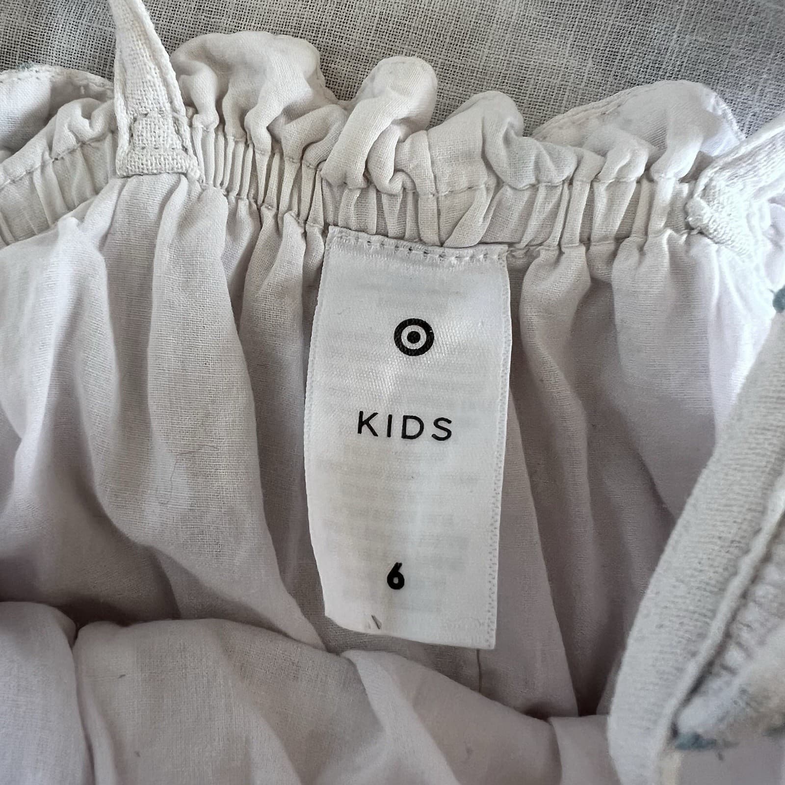 Target Kids Girls White Cotton Floral Embroidered Tiered Dress 6 Cottagecore — photo 4 of 6