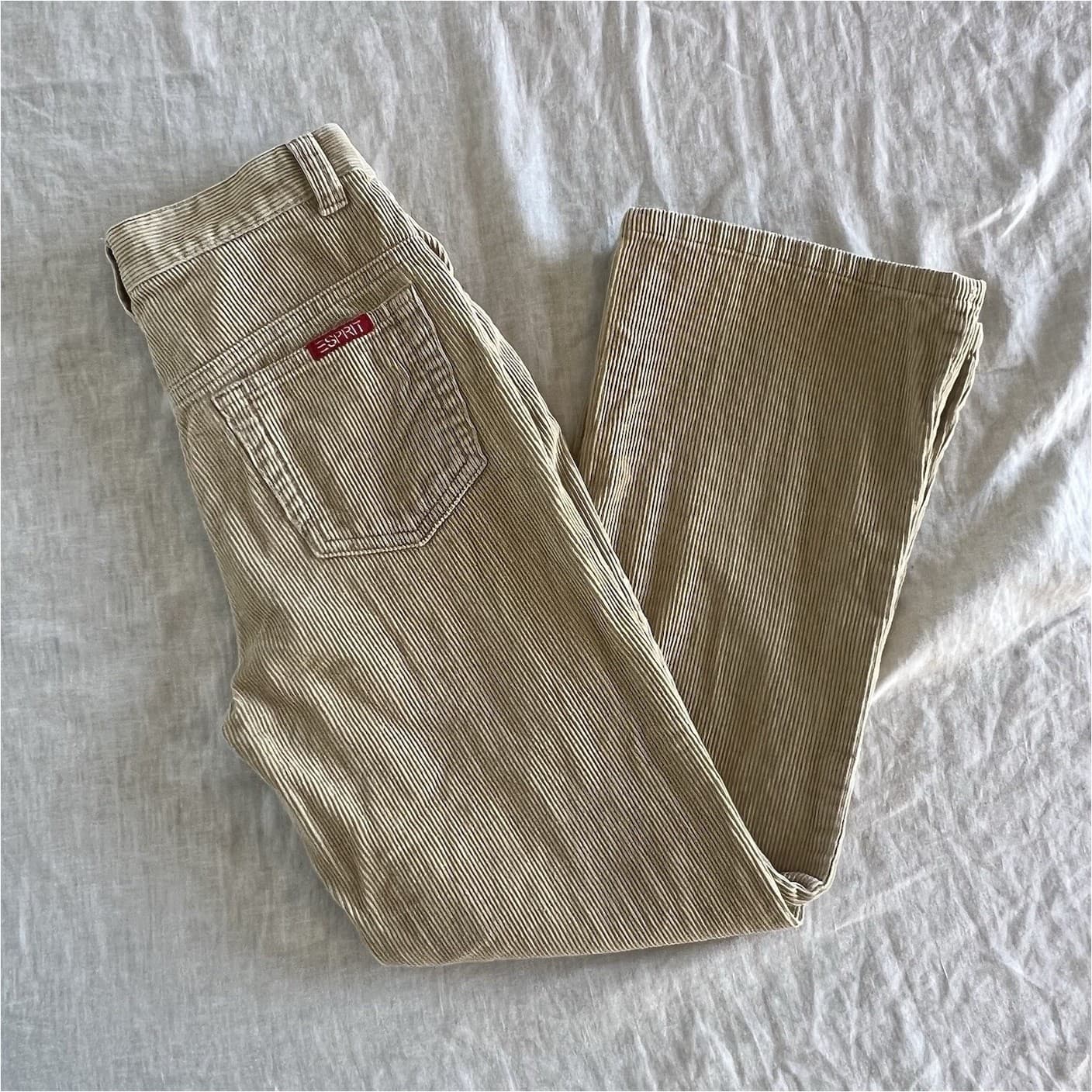 Vintage Esprit Corduroy Pants Beige Tan Bootcut Straight Leg Kids Girls Size 10 — photo 1 of 5