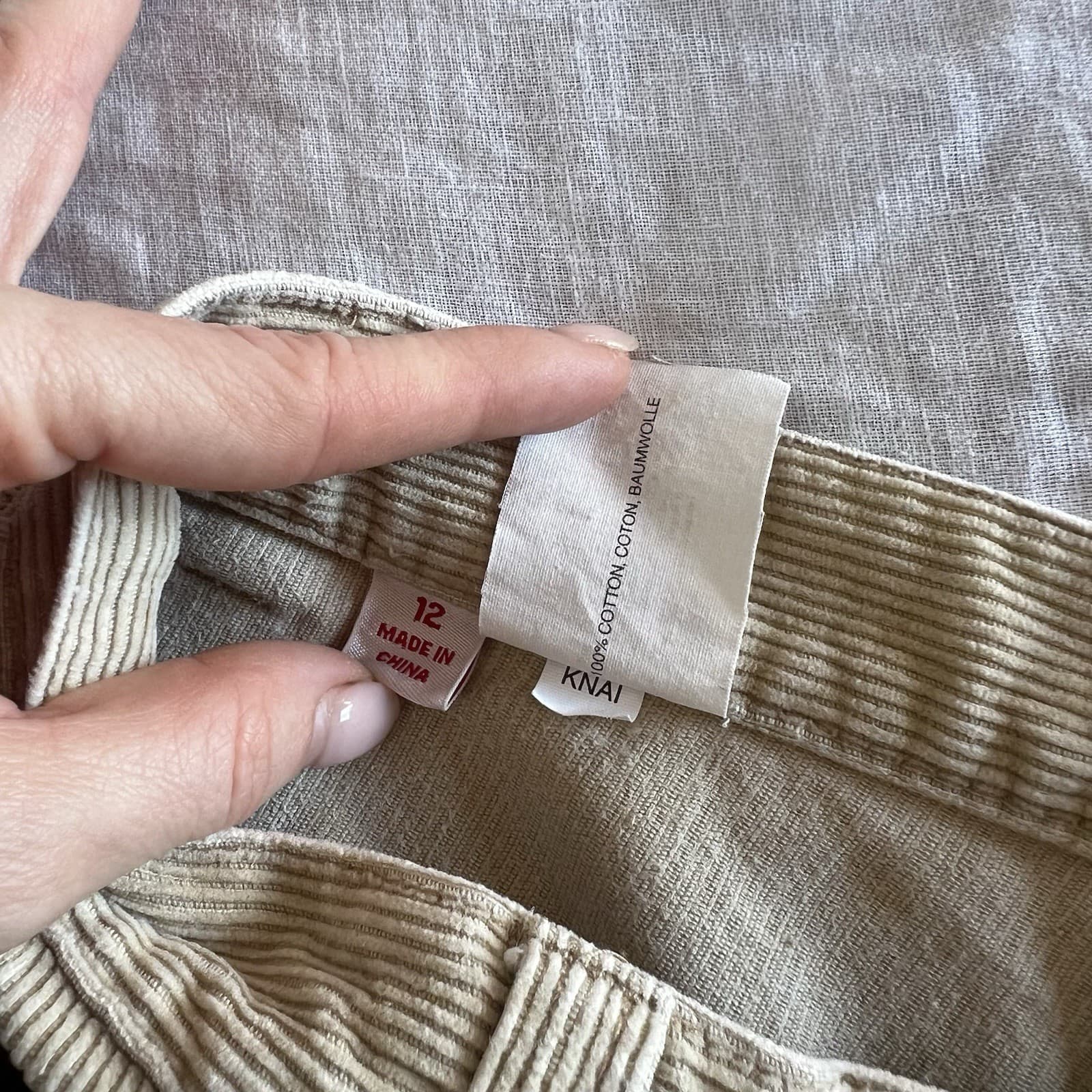 Vintage Esprit Corduroy Pants Beige Tan Bootcut Straight Leg Kids Girls Size 10 — photo 5 of 5