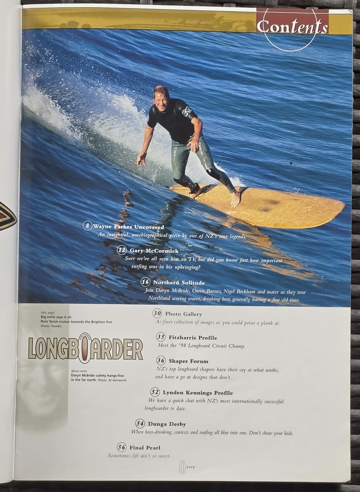 Longboarder 2000 Issue 1 New Zealand Surfing Magazine Gary McCormick VG — photo 3 of 5