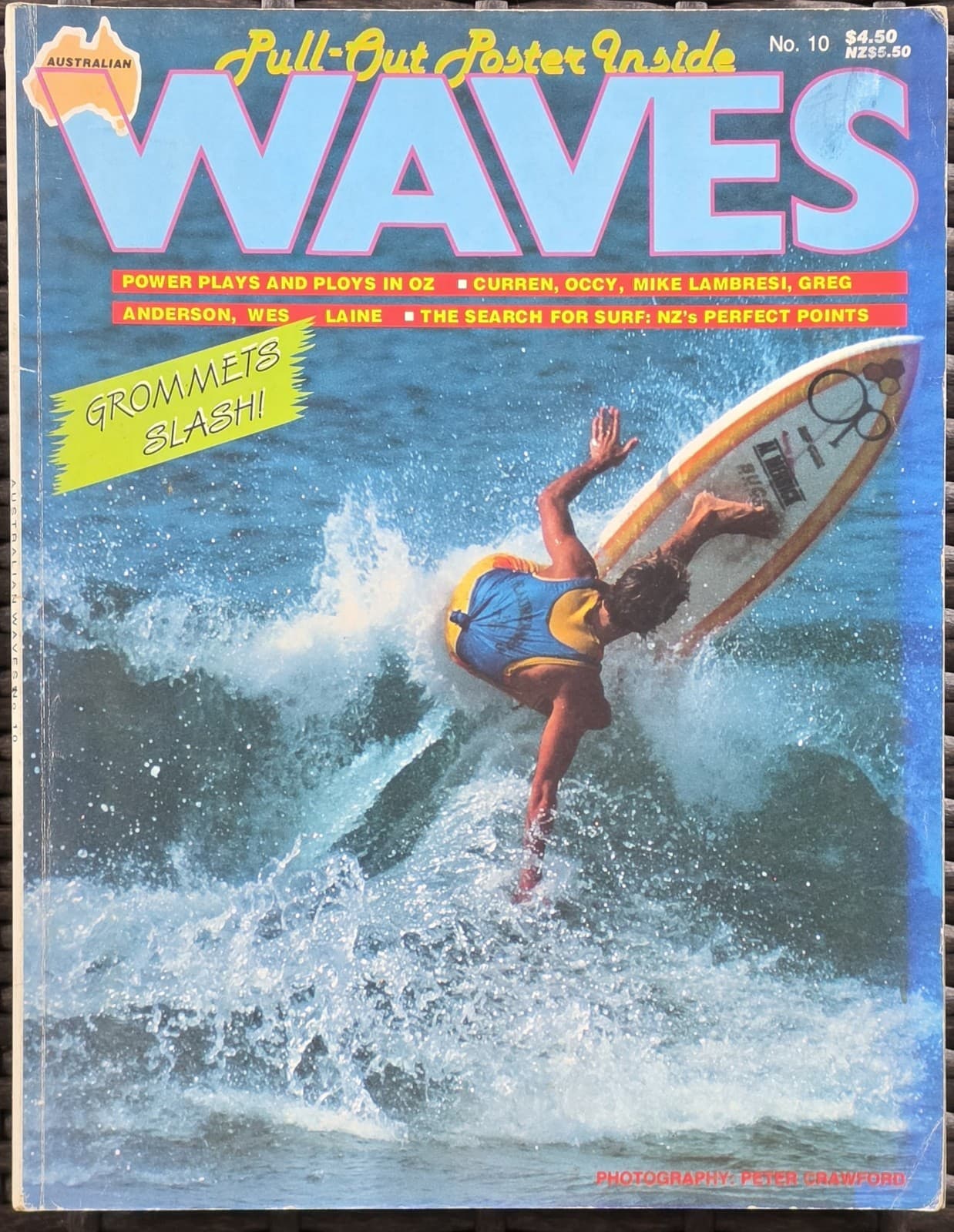 1988 Australian Waves No. 10 Surfing Magazine Tom Curren Occy Wes Laine VG — photo 2 of 5