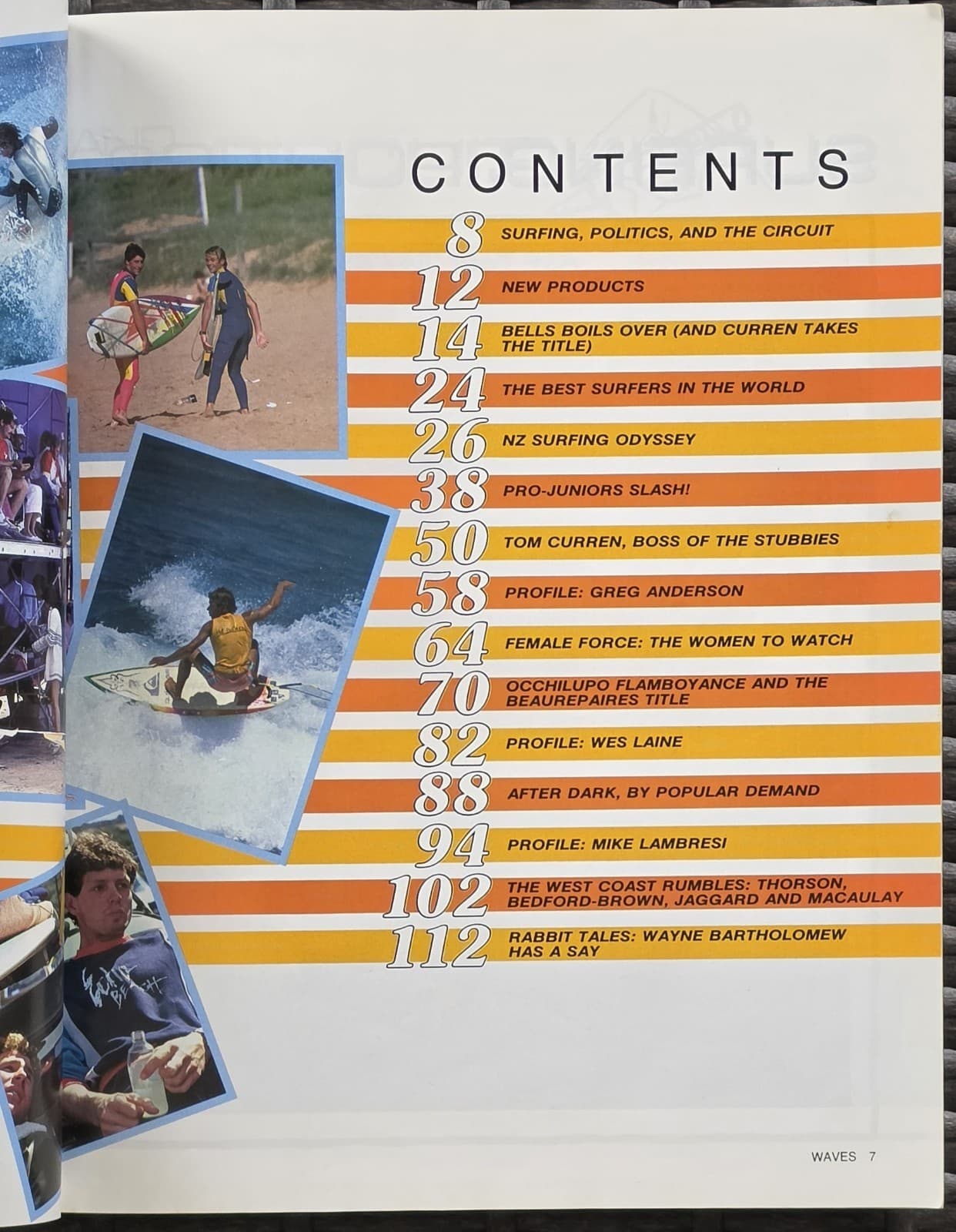 1988 Australian Waves No. 10 Surfing Magazine Tom Curren Occy Wes Laine VG — photo 3 of 5
