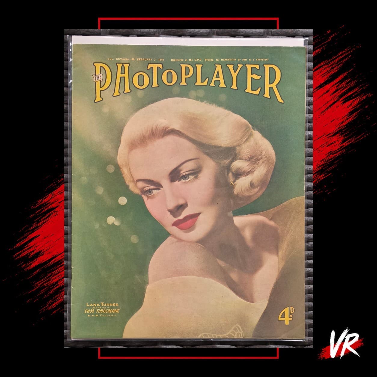 1948 Photoplayer Magazine Feb Vol XXV No 40 Lana Turner Film Stars — photo 1 of 8