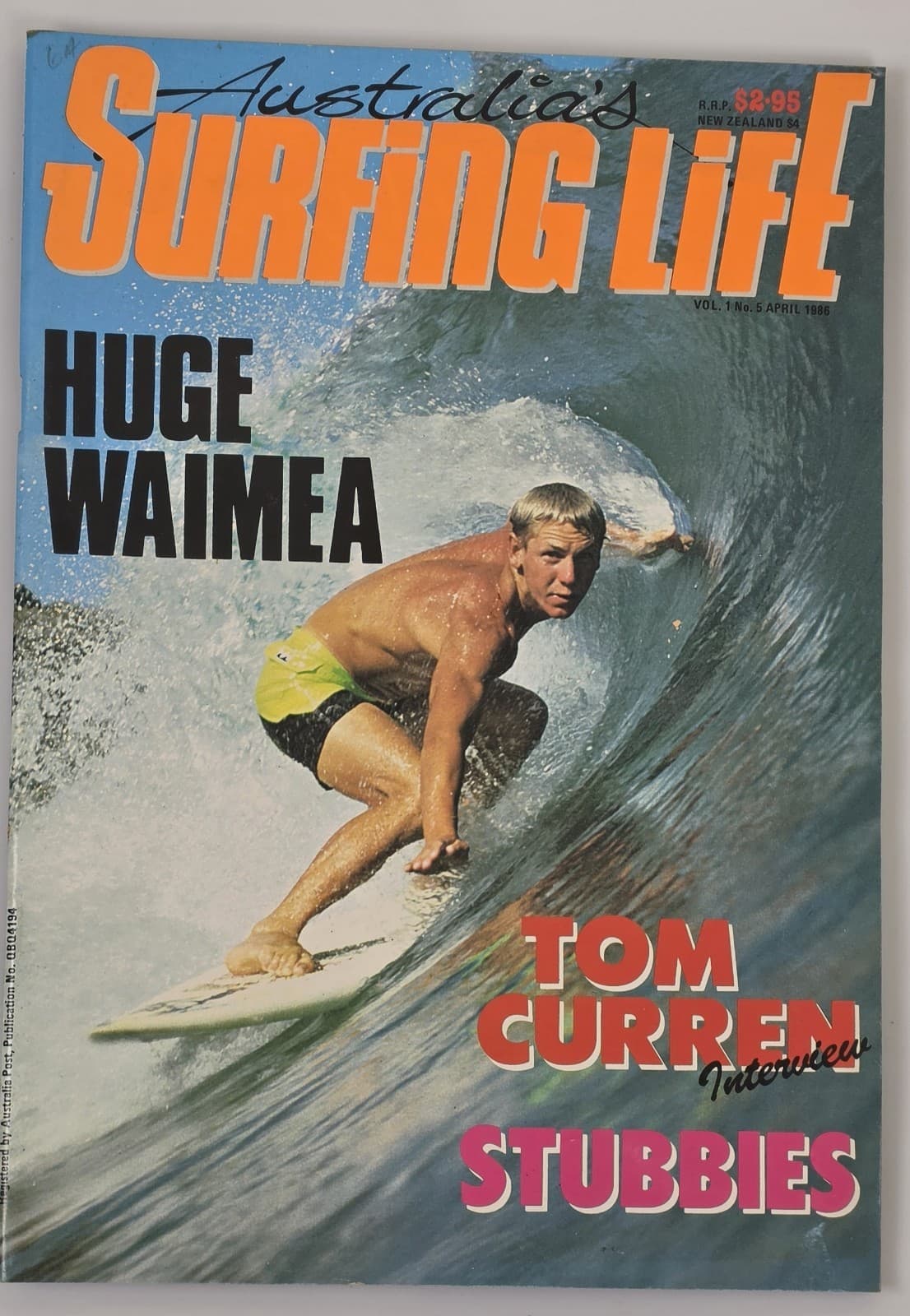 1986 Australia’s Surfing Life April Vol 1 No 5 Tom Curren Waimea Surfing — photo 1 of 5