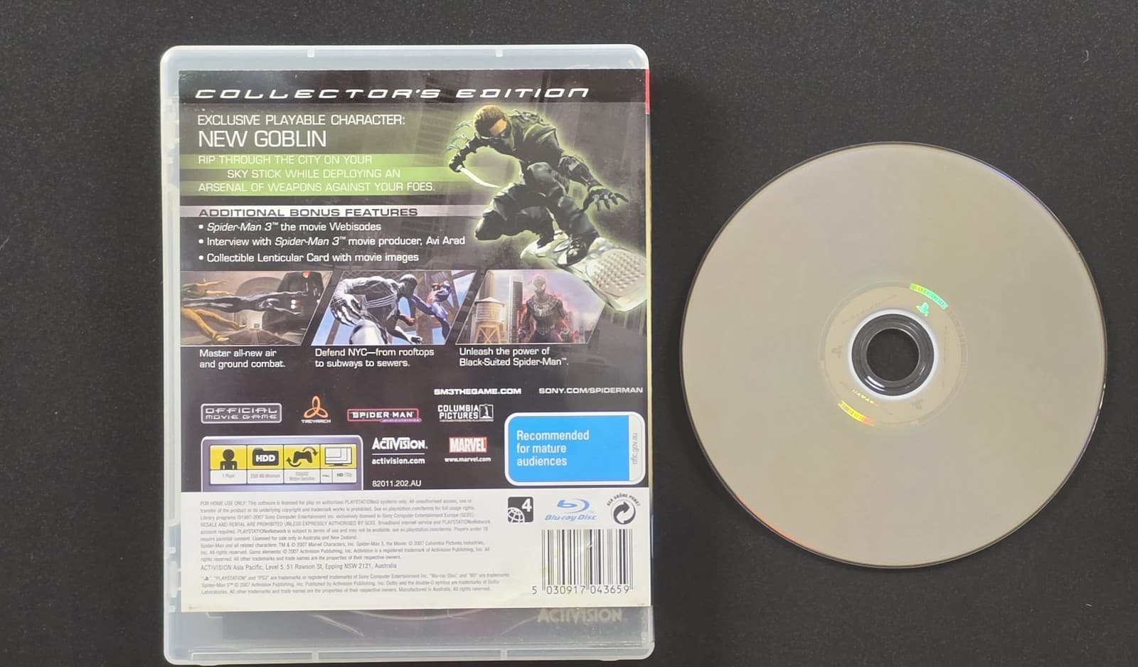 PS3 Spider-Man 3 Collector's Edition Lenticular Card Complete Manual AUS — photo 3 of 4