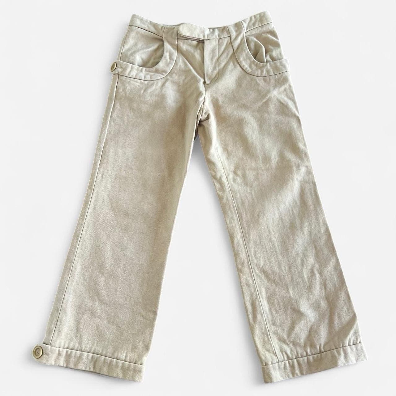 Marni Wide Leg Pants XS Cream Low Rise Y2K Minimal Tailored Trousers 90s — photo 3 of 8