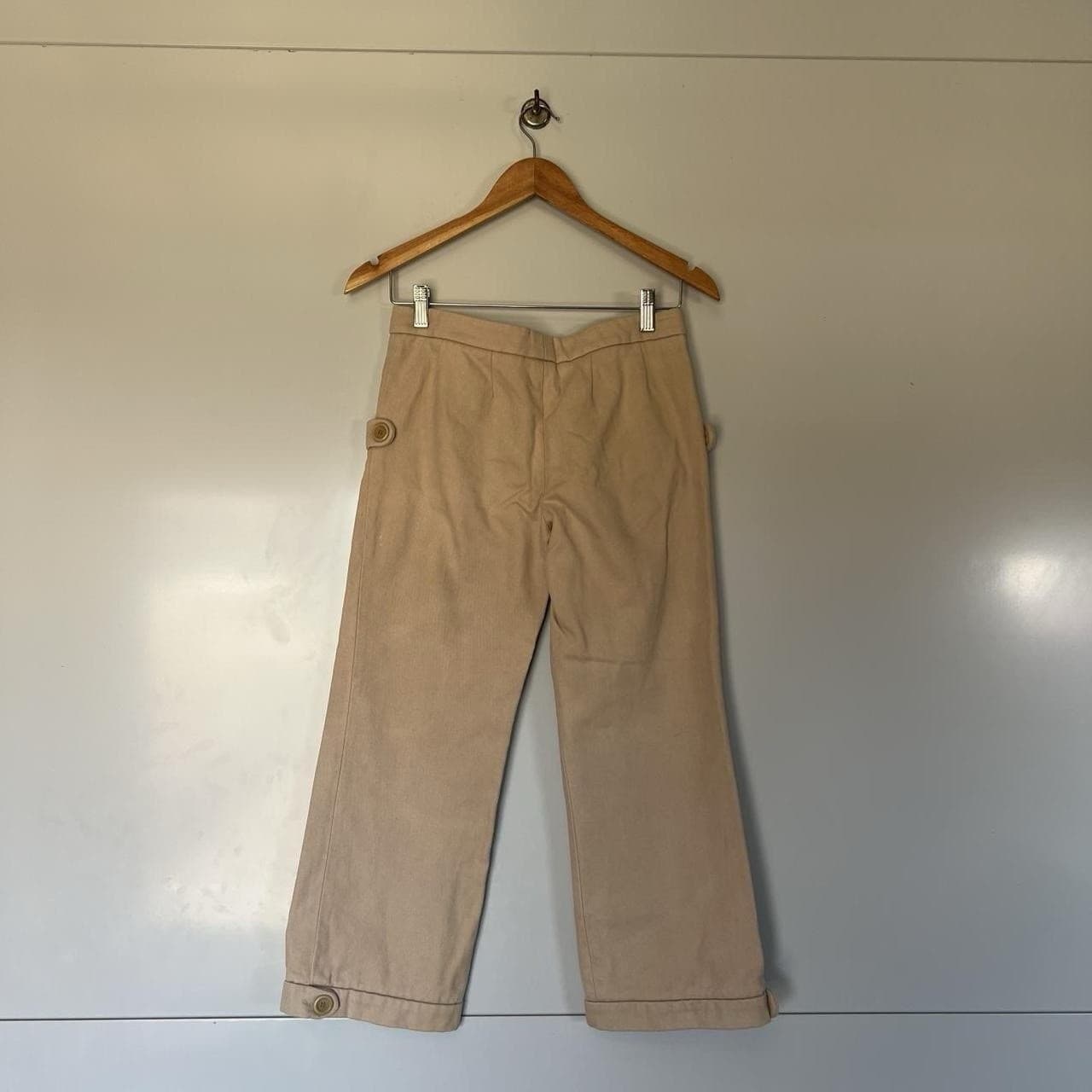 Marni Wide Leg Pants XS Cream Low Rise Y2K Minimal Tailored Trousers 90s — photo 4 of 8
