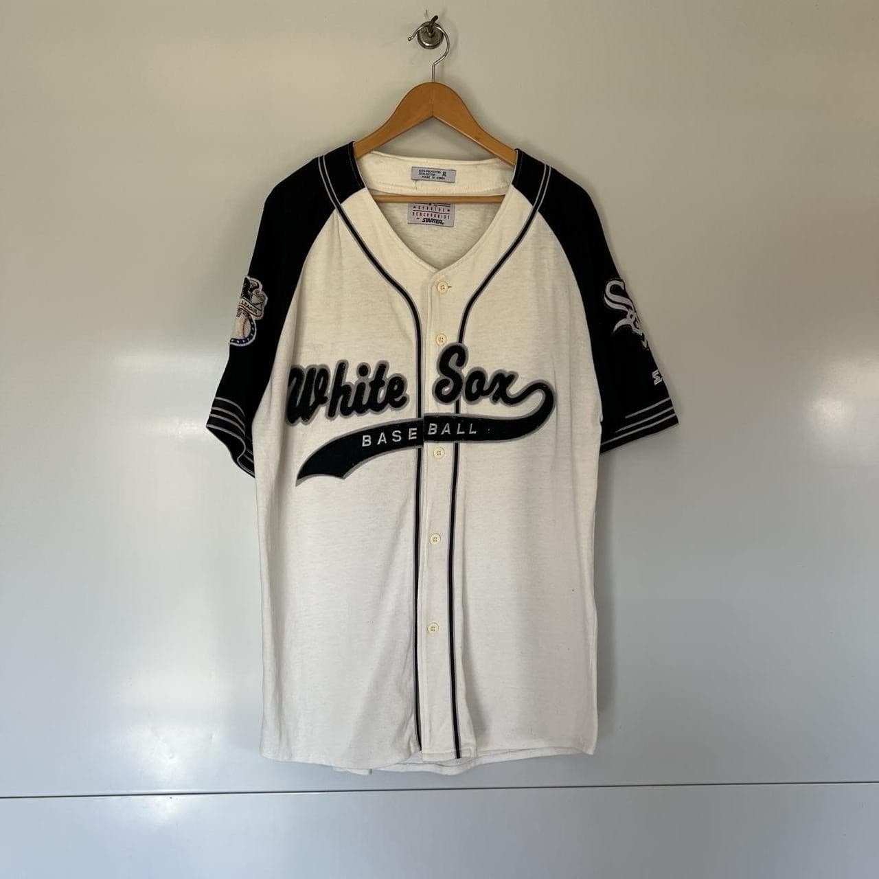 Vintage 90s Starter White Sox Jersey XL MLB Tail Sweep Script Rare — photo 4 of 8