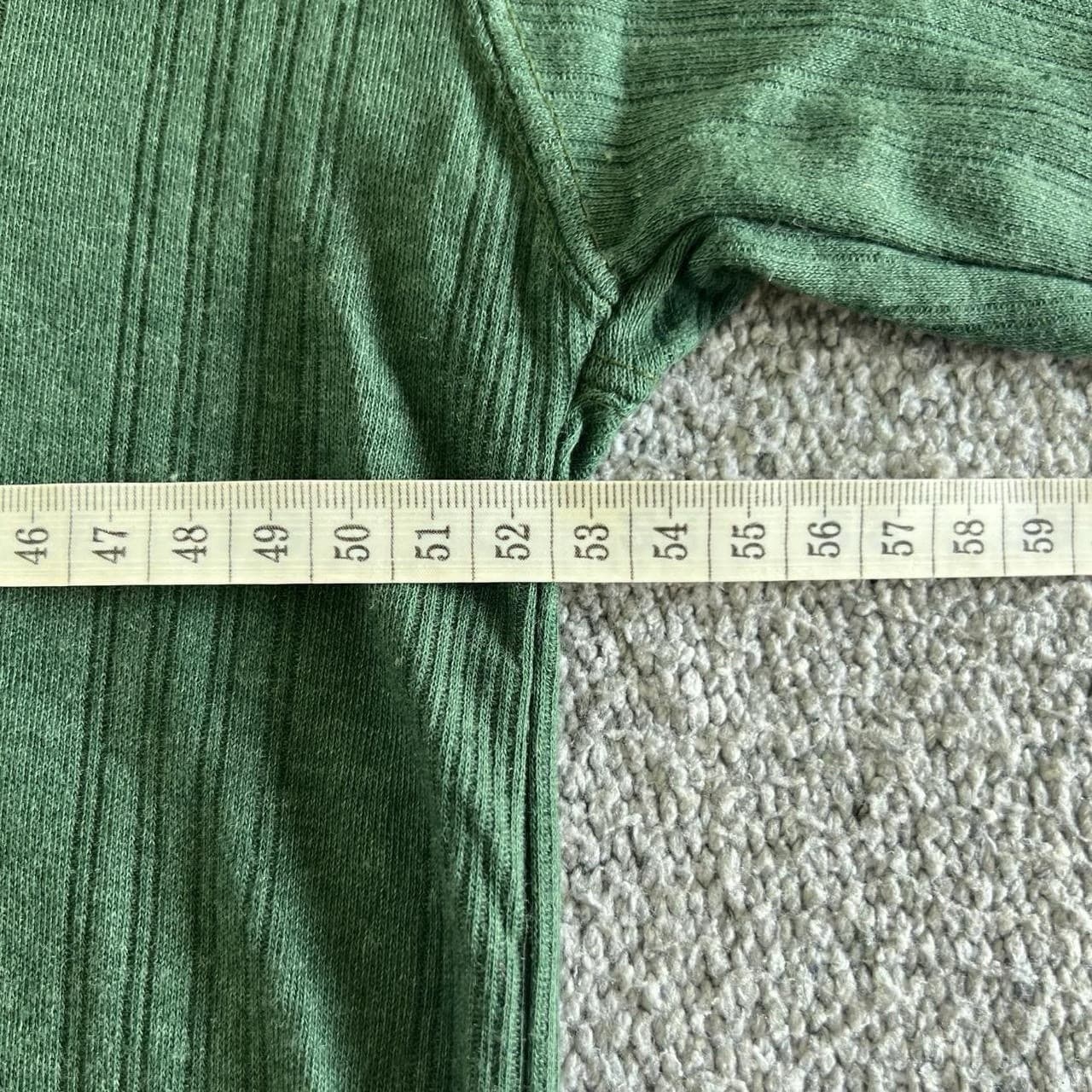 Vintage Y2K Ribbed T Shirt M Olive Green Casual Basic Grunge 90s — photo 3 of 8