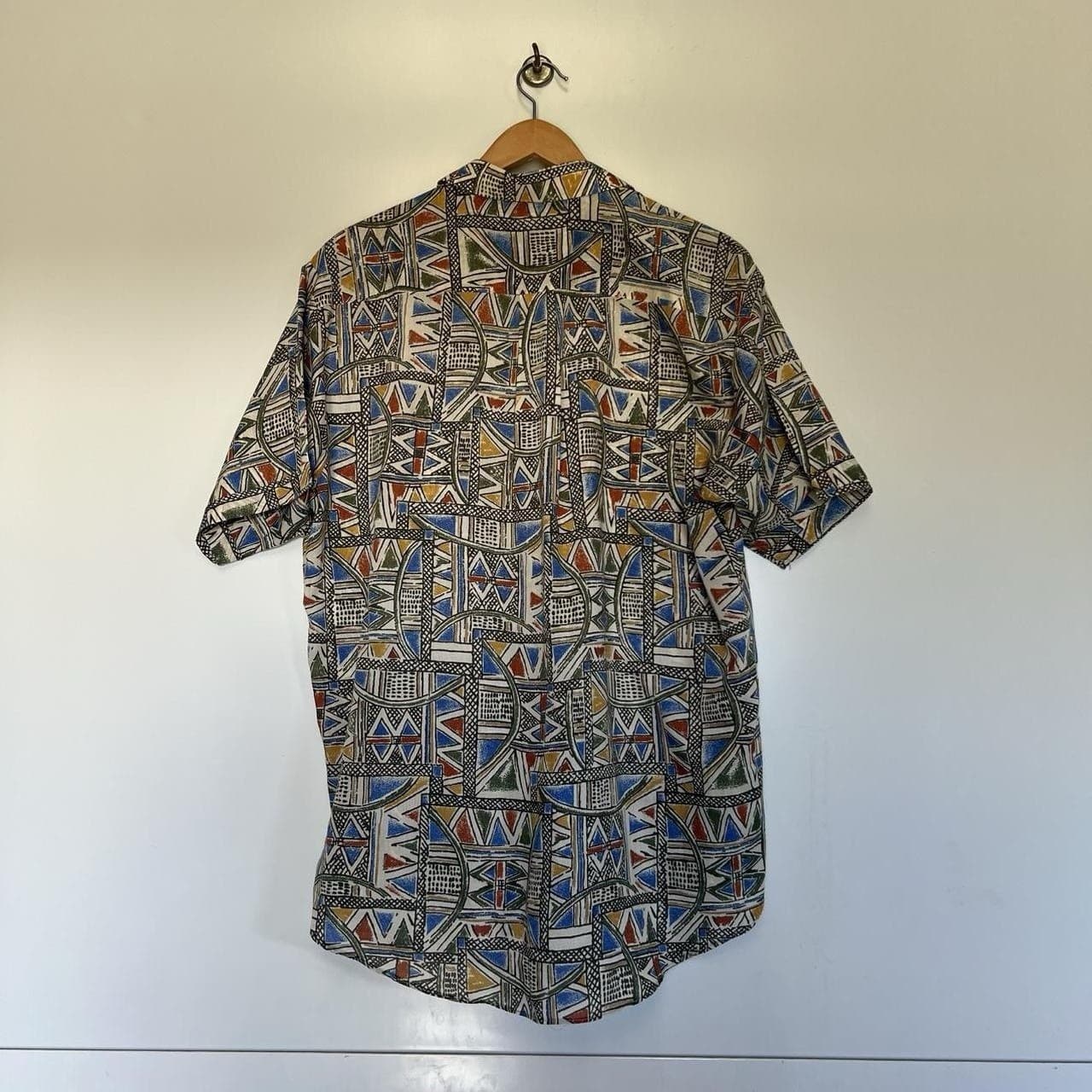 Vintage 90s Geometric Shirt L Abstract Indie Sleaze Grunge Retro Surf Skate — photo 6 of 7