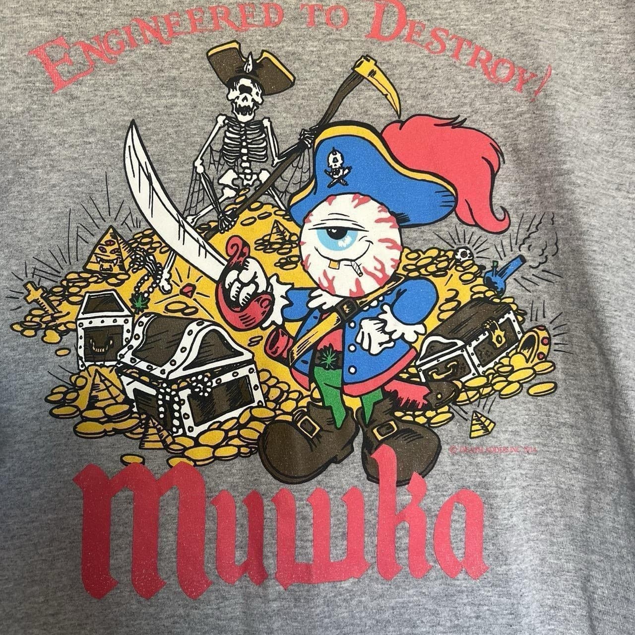 Mishka NYC Death Adder Shirt XL Grey Eyeball Pirate Y2K Streetwear Skate Grunge — photo 3 of 8