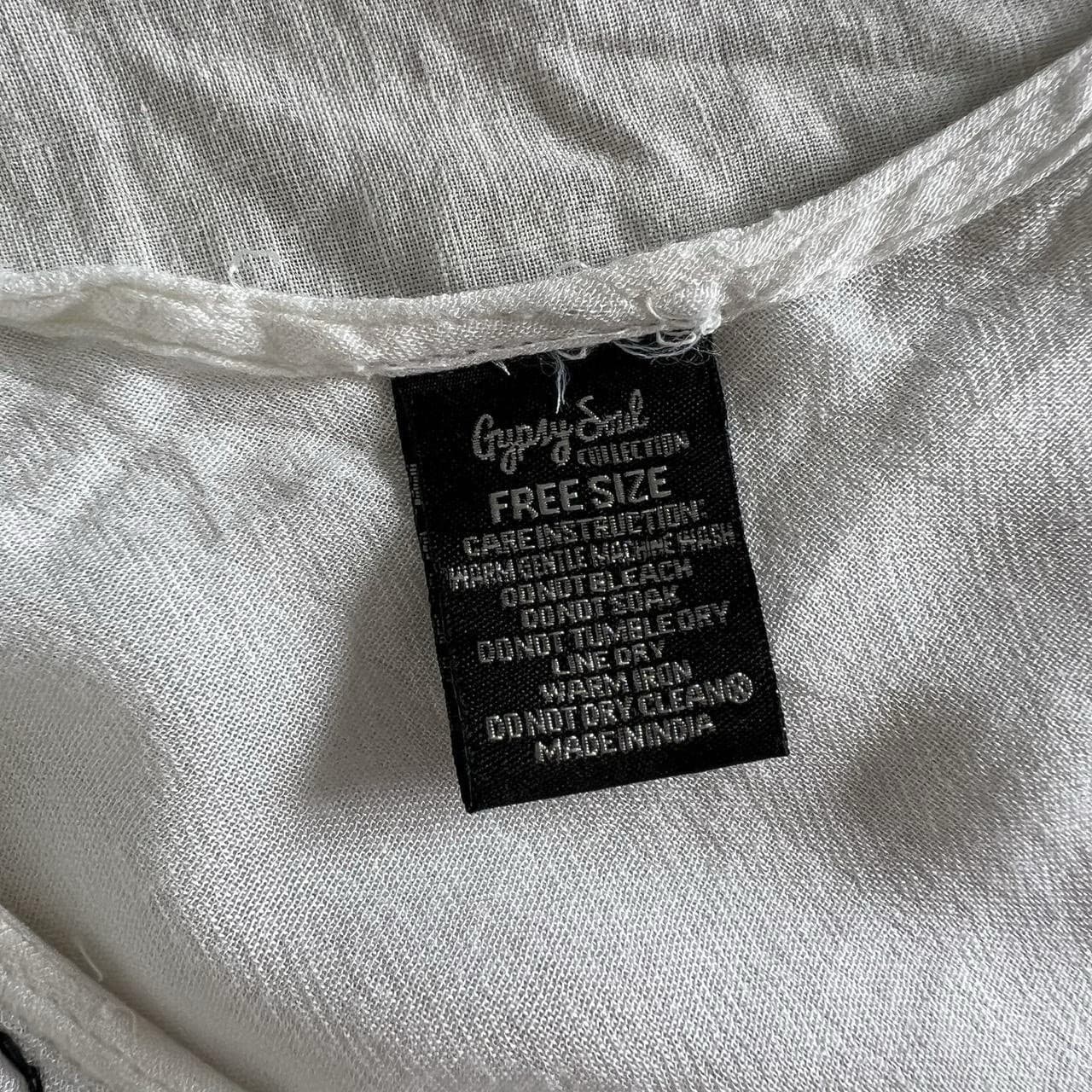 Vintage White Embroidered Boho Mini Dress XS S M L Festival Y2K Tunic Fairycore — photo 6 of 8
