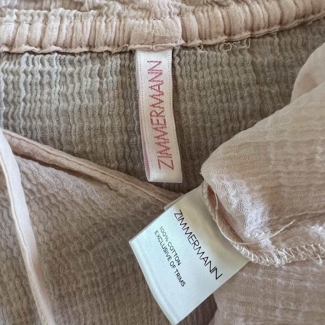 Zimmermann Pink Peasant Top 10 Cotton Muslin Balletcore Cottagecore Prairie — photo 7 of 7