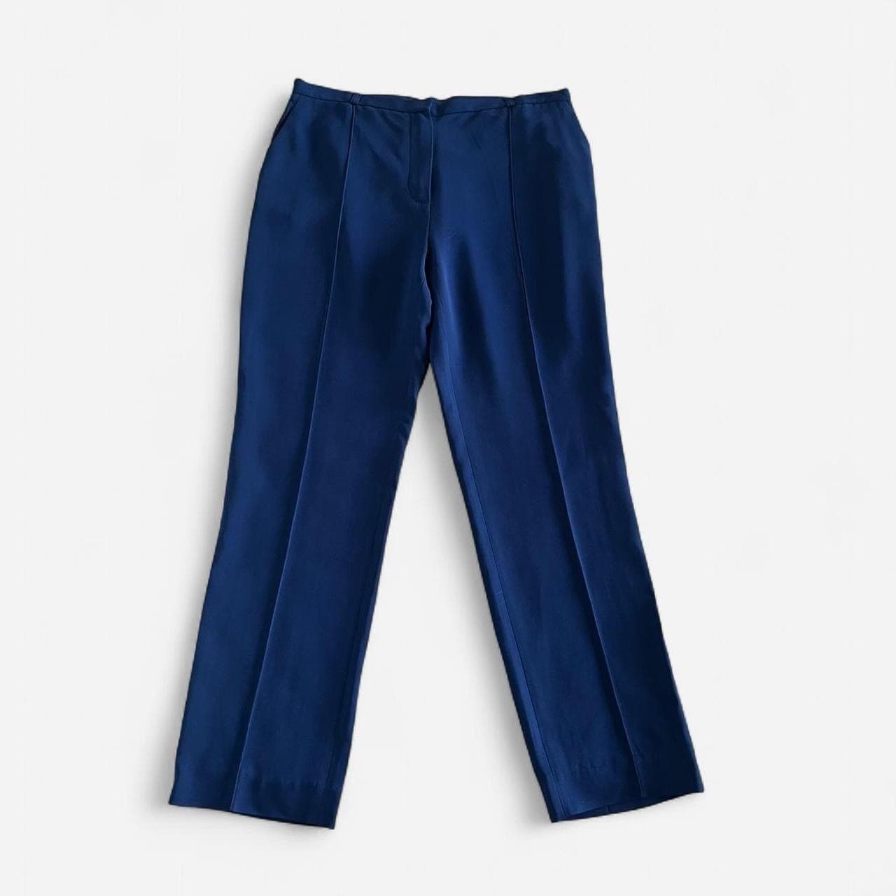 Lanvin Navy Tailored Trousers 42 12 14 High Waist Straight Leg Archive Luxury — photo 2 of 11