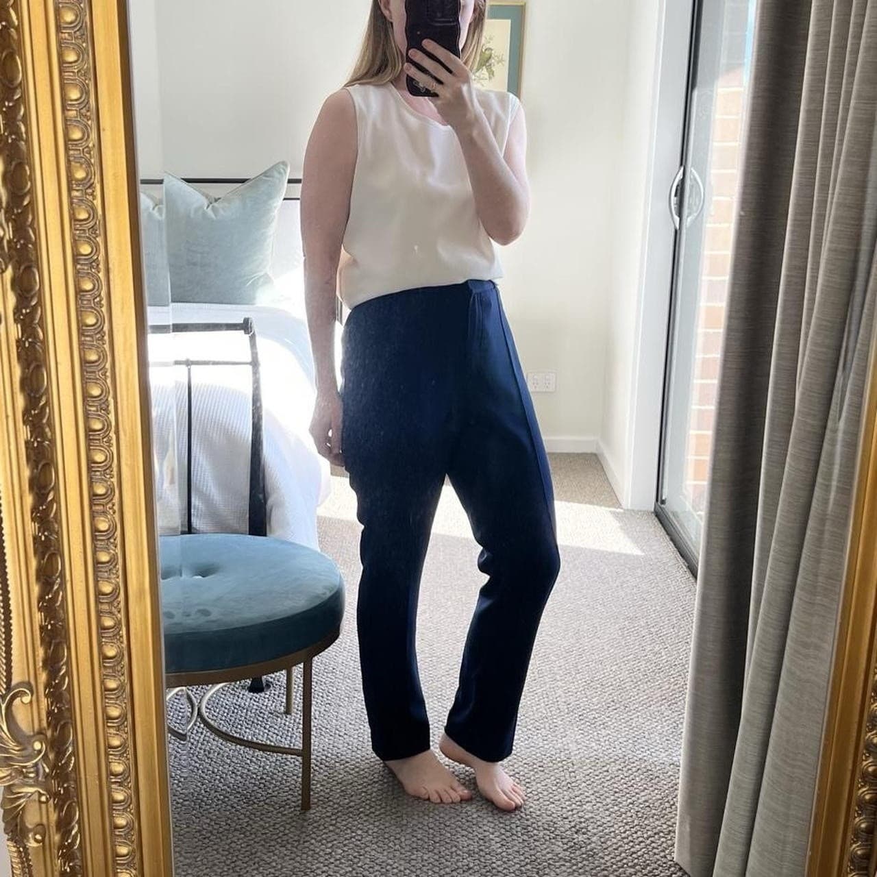 Lanvin Navy Tailored Trousers 42 12 14 High Waist Straight Leg Archive Luxury — photo 3 of 11