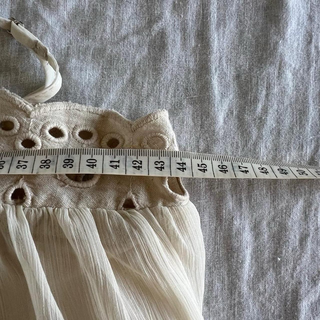 H&M Y2K Babydoll Cami Top 8 10 Cream Eyelet Fairycore Linen Blend Sheer — photo 5 of 7
