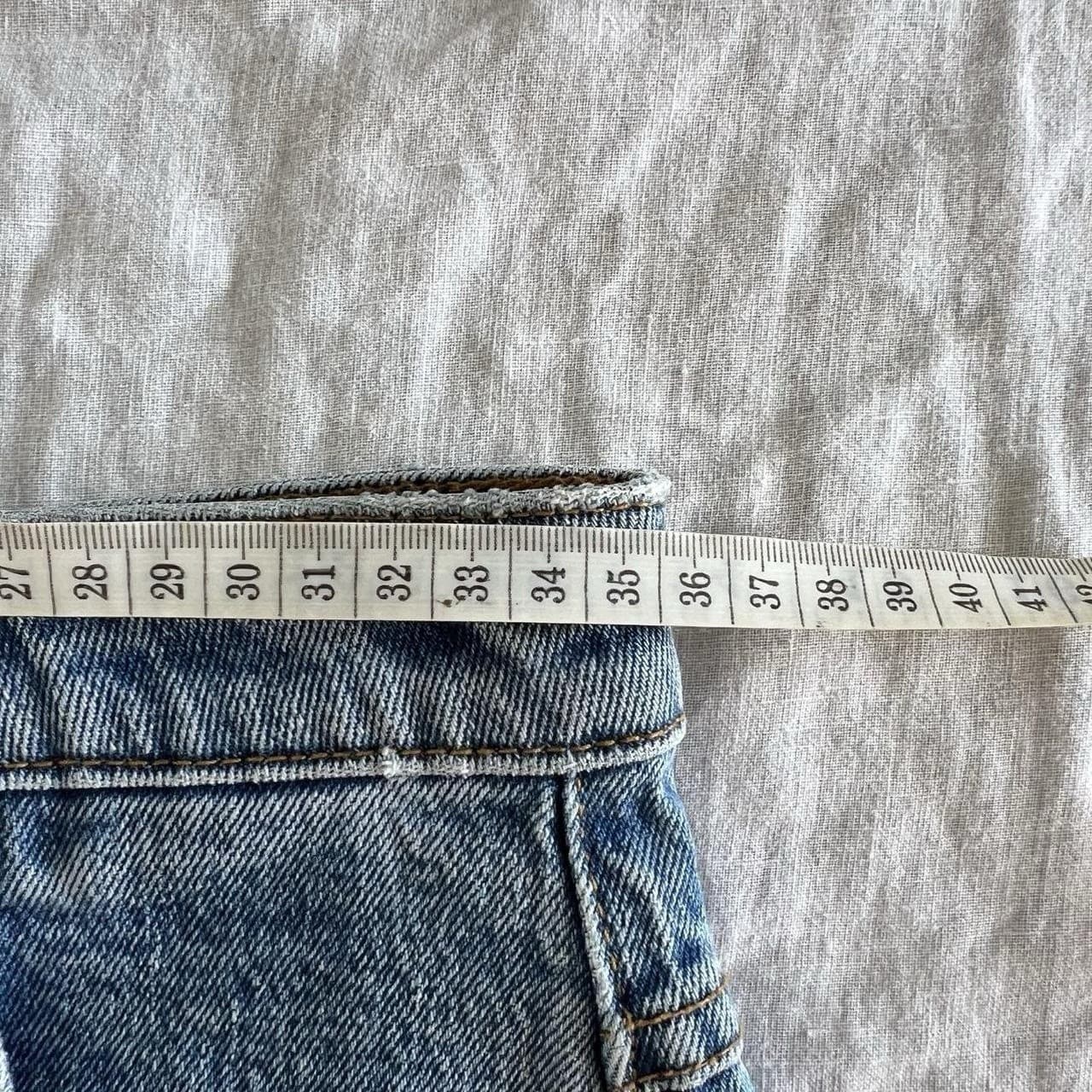 Rolla's Dusters Denim Shorts 27 9 High Waisted Blue Cotton Raw Hem Slim 90s Vtg — photo 7 of 8