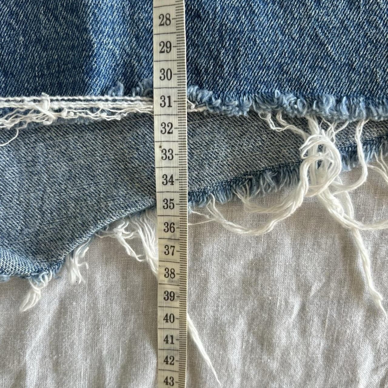 Rolla's Dusters Denim Shorts 27 9 High Waisted Blue Cotton Raw Hem Slim 90s Vtg — photo 8 of 8