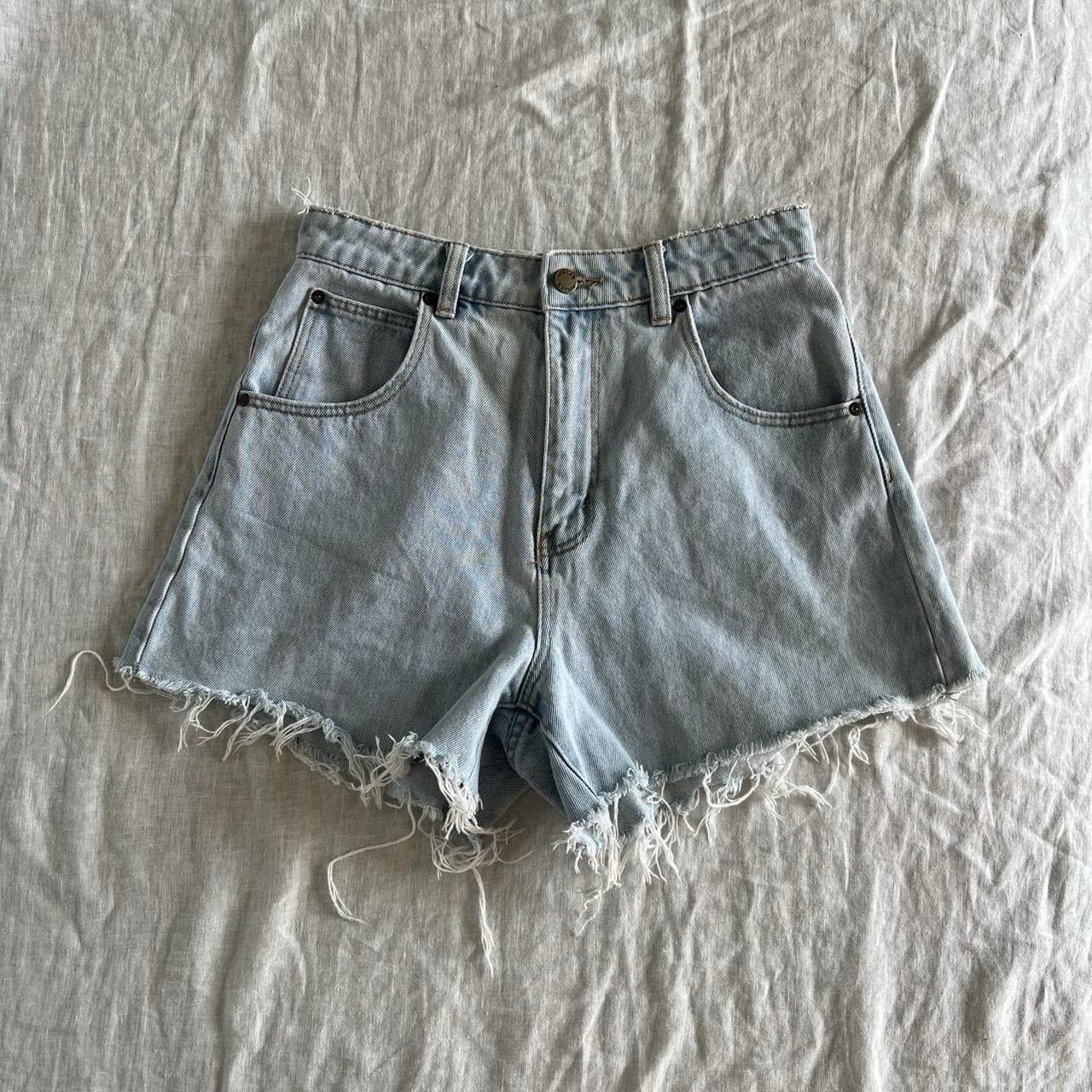 Rollas Mirage Denim Shorts 26 8 High Rise Loose Fit Light Blue Organic Cotton — photo 2 of 10