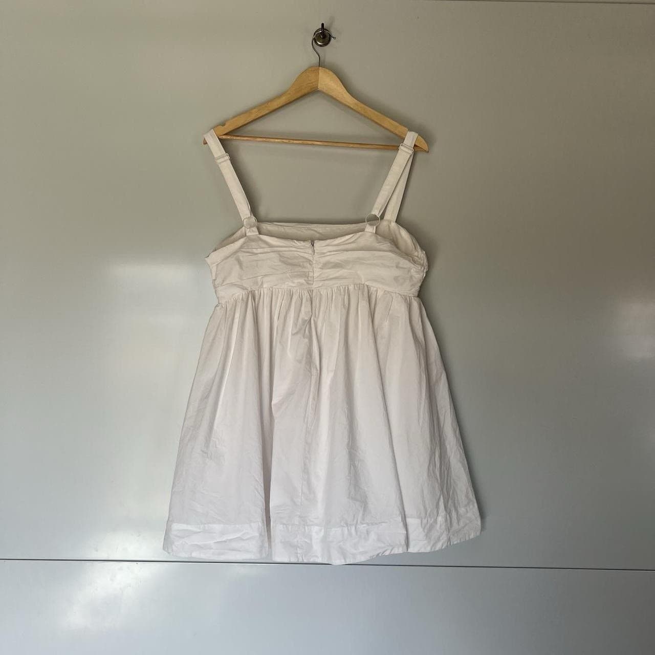 Nude Lucy Drea Mini Dress XL White Cotton Poplin Babydoll Coquette Summer Luxe — photo 4 of 7