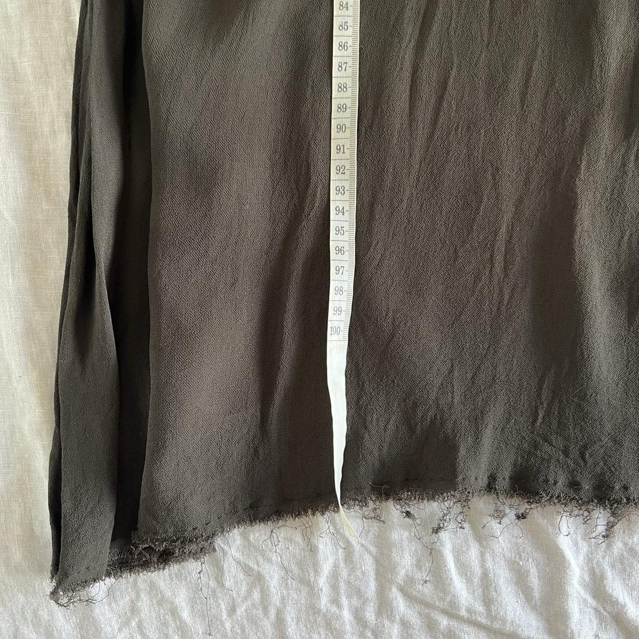 Morrison Brown Midi Slip Dress 4 L 12 14 90s Grunge Raw Edge Asymmetric — photo 7 of 8