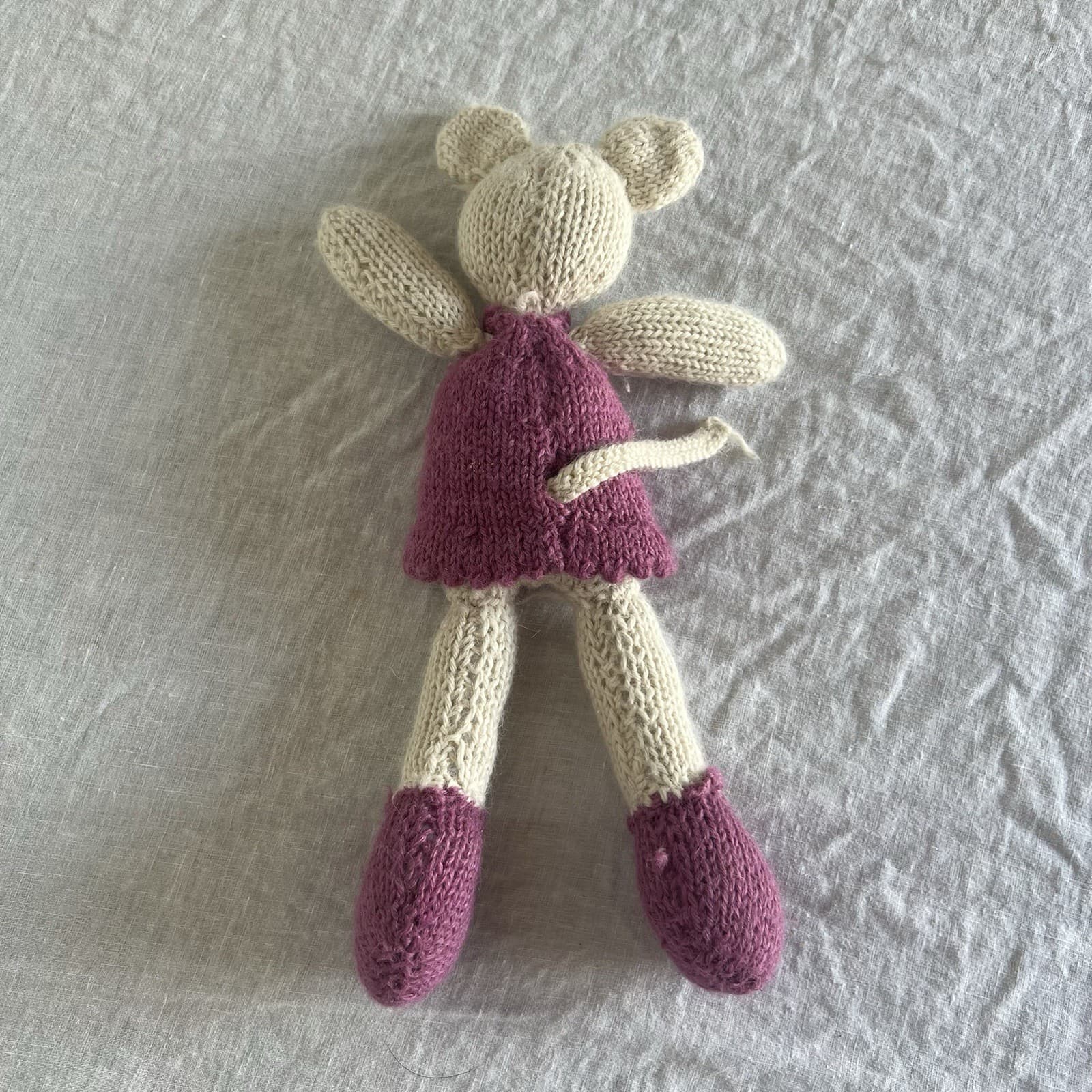 Handmade Knitted Ballet Mouse Plush 34cm Ballerina Toy Nursery Decor Heirloom — photo 2 of 5