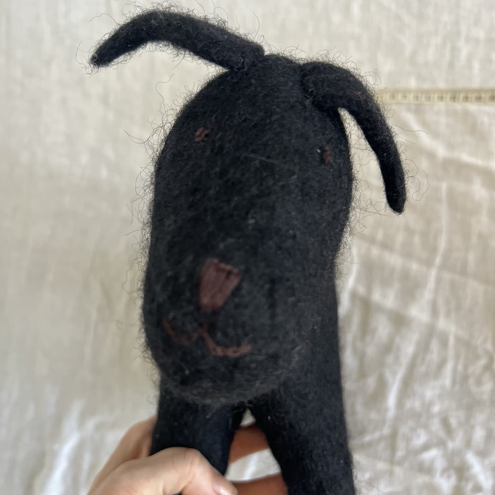 Amica Felted Wool Black Dog Toy Medium UK Handmade Waldorf Montessori Nursery — photo 7 of 7
