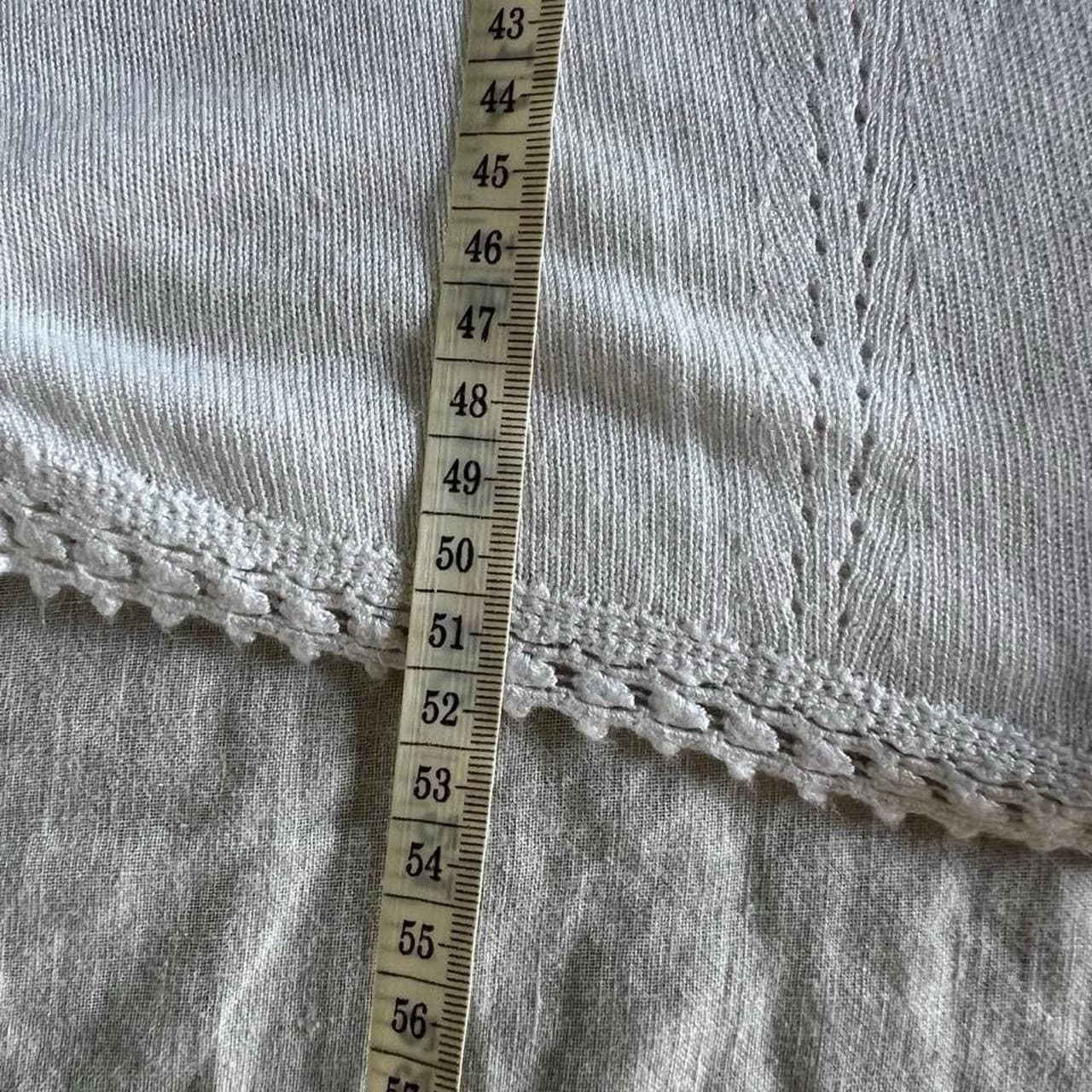 Just Jeans White Lace Blouse 10 Pointelle Knit Soft Viscose Prairie Cottagecore — photo 7 of 8
