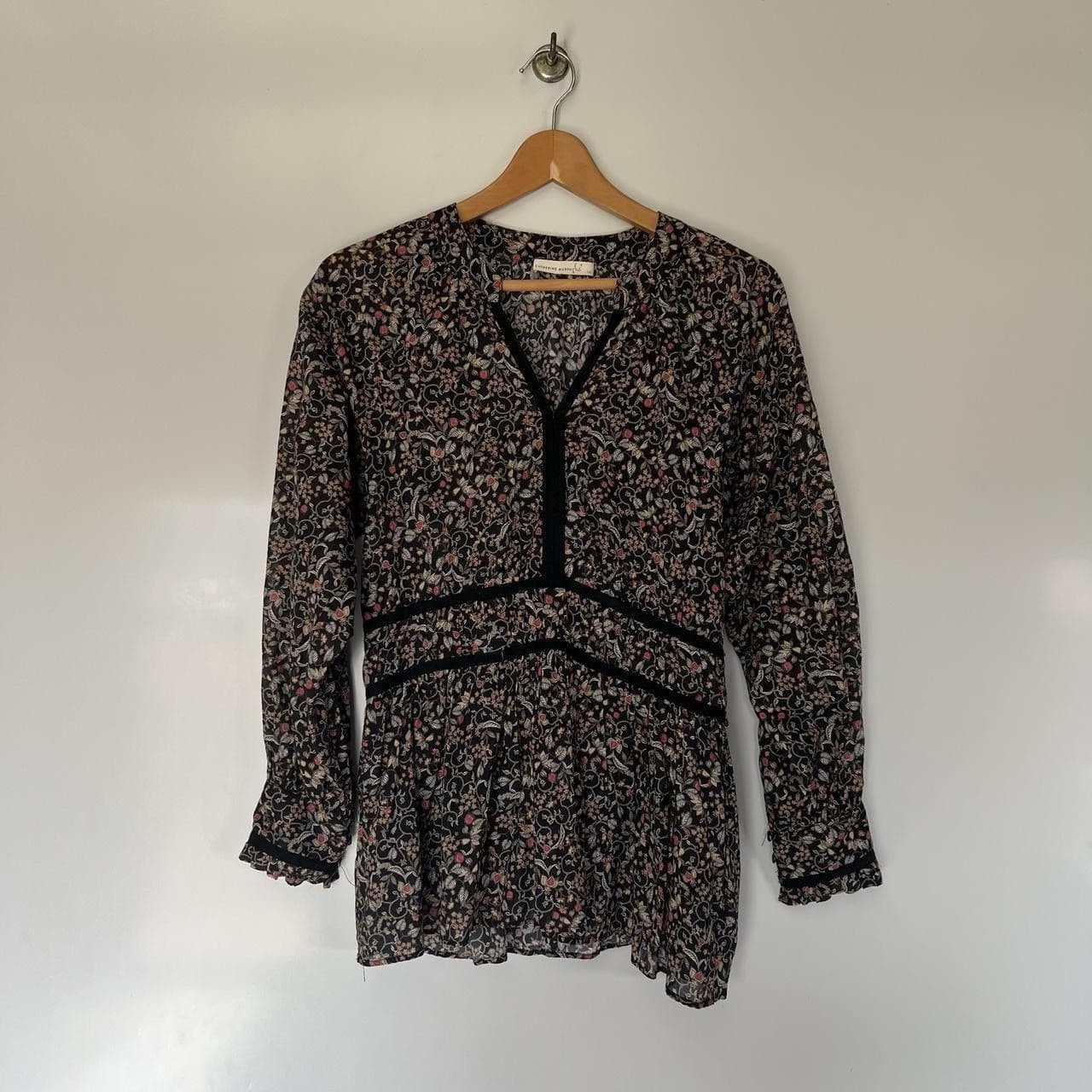 Catherine Murphy Floral Smocked Blouse Prairie Cottagecore Boho Puff Sleeve 10 — photo 4 of 8