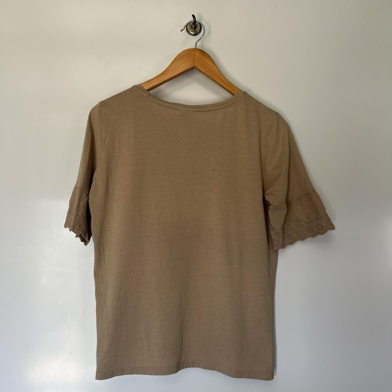 Jacqueline de Yong Beige Lace Trim Top Prairie Cottagecore Layering Size S — photo 5 of 8