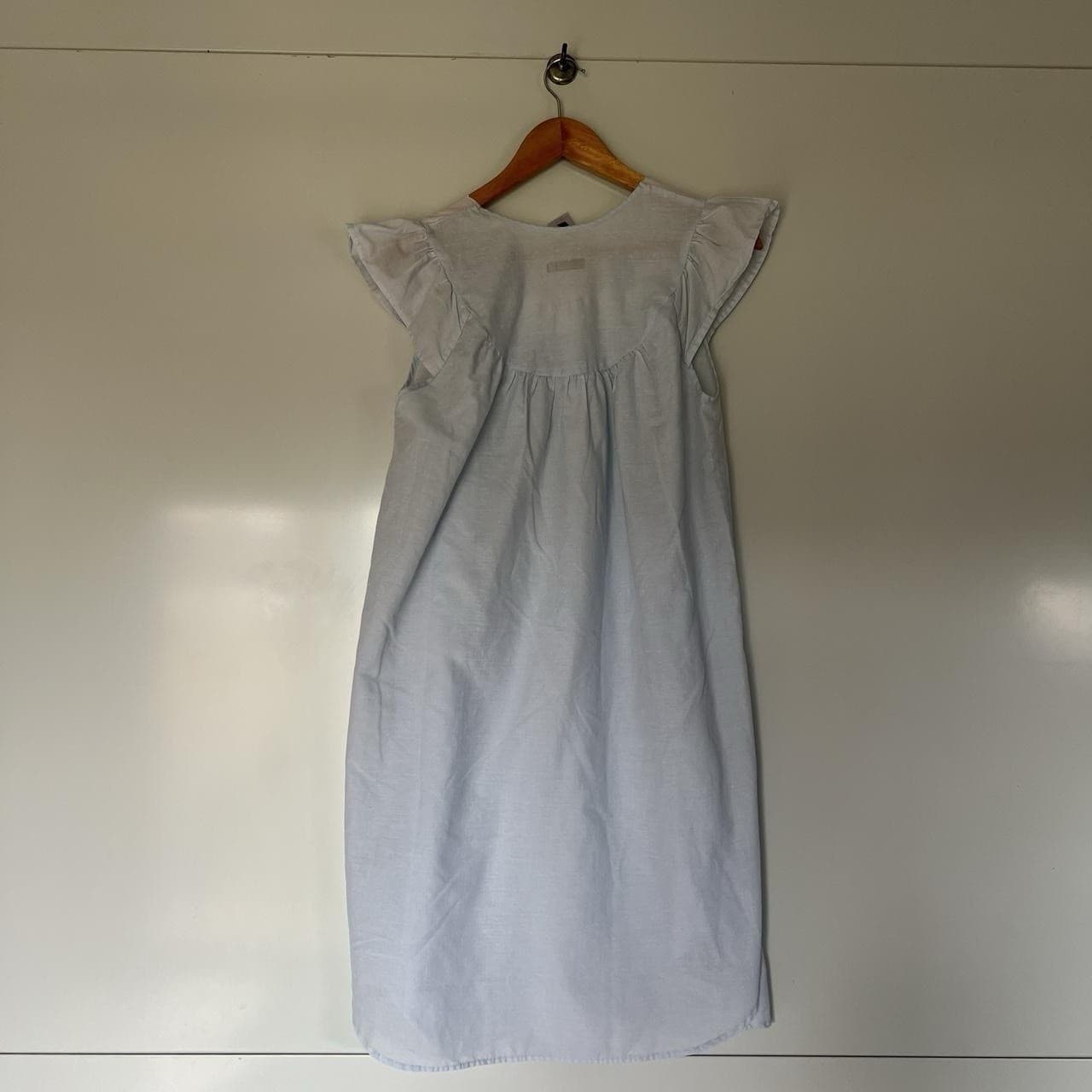 Vintage Baby Blue Embroidered Nightgown Dress Prairie Coquette House Dress M — photo 4 of 8