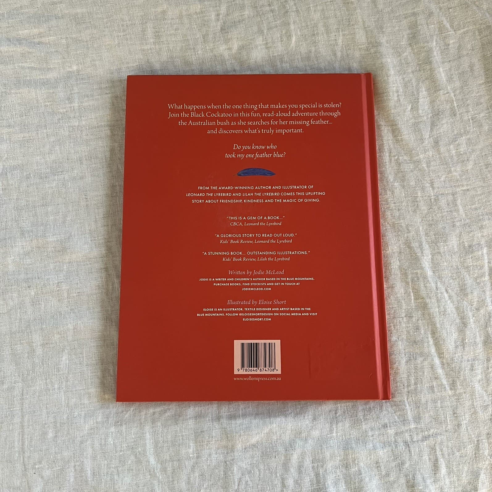 The Black Cockatoo With One Feather Blue Jodie McLeod Hardcover Book Kids — photo 3 of 5