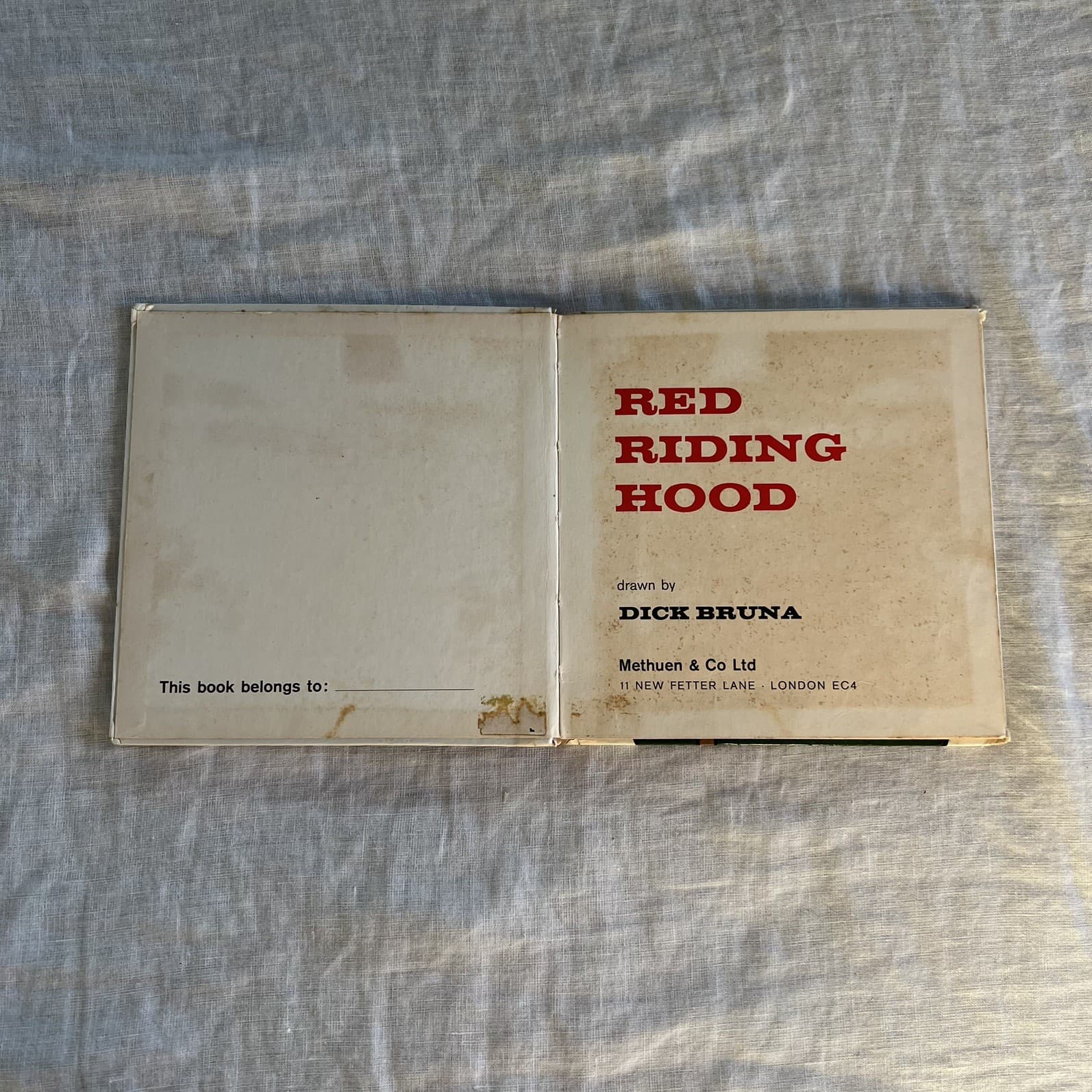 Red Riding Hood Dick Bruna 1968 Vintage Hardcover Book Retro Rare Miffy Artist — photo 2 of 7