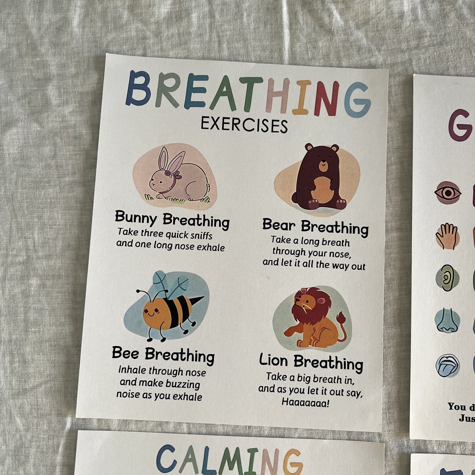 Kids Calm Down Corner Posters Set 4 A4 Montessori Mindfulness Feelings Chart — photo 2 of 6