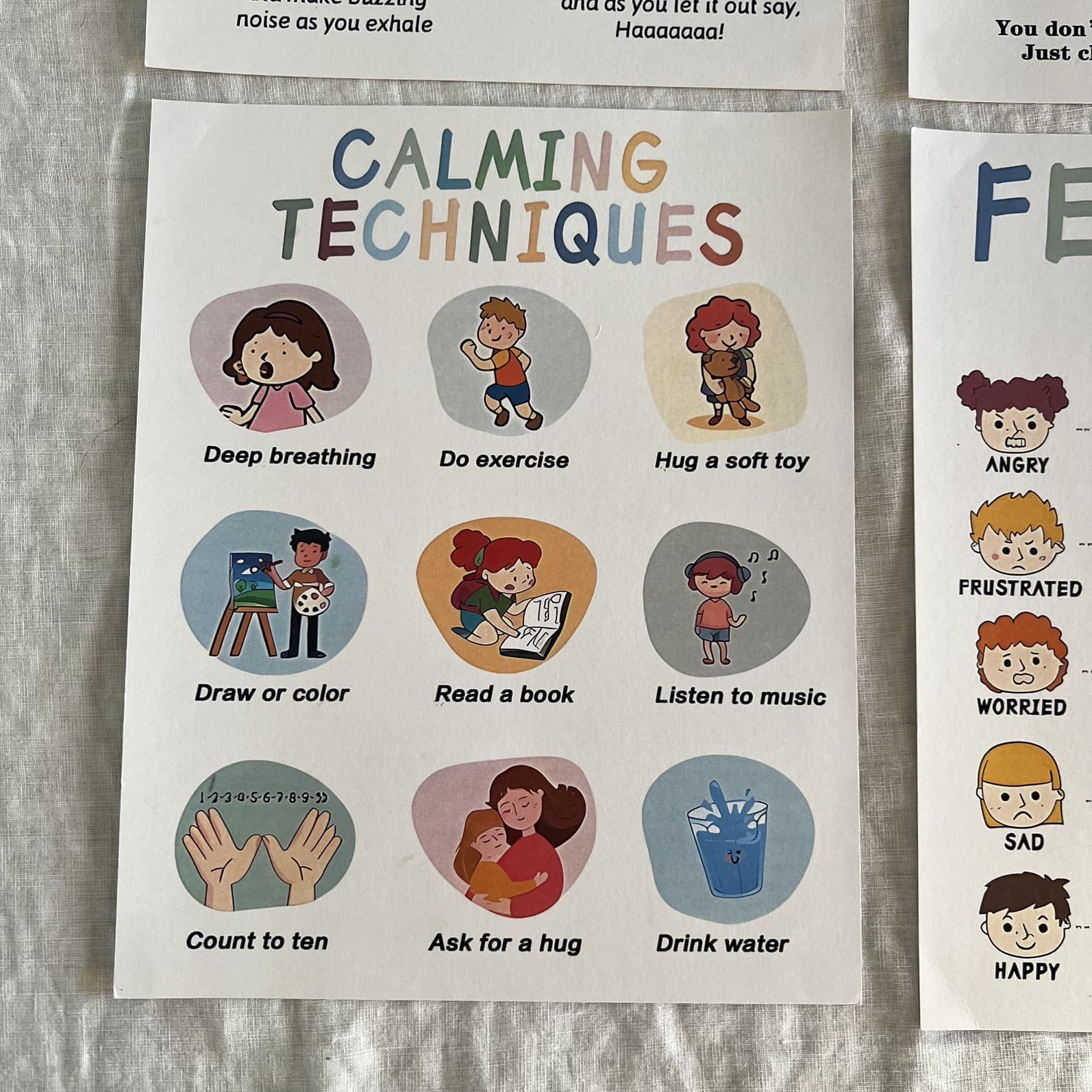 Kids Calm Down Corner Posters Set 4 A4 Montessori Mindfulness Feelings Chart — photo 4 of 6