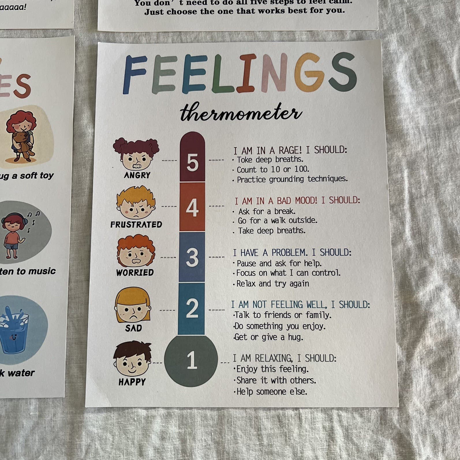 Kids Calm Down Corner Posters Set 4 A4 Montessori Mindfulness Feelings Chart — photo 6 of 6