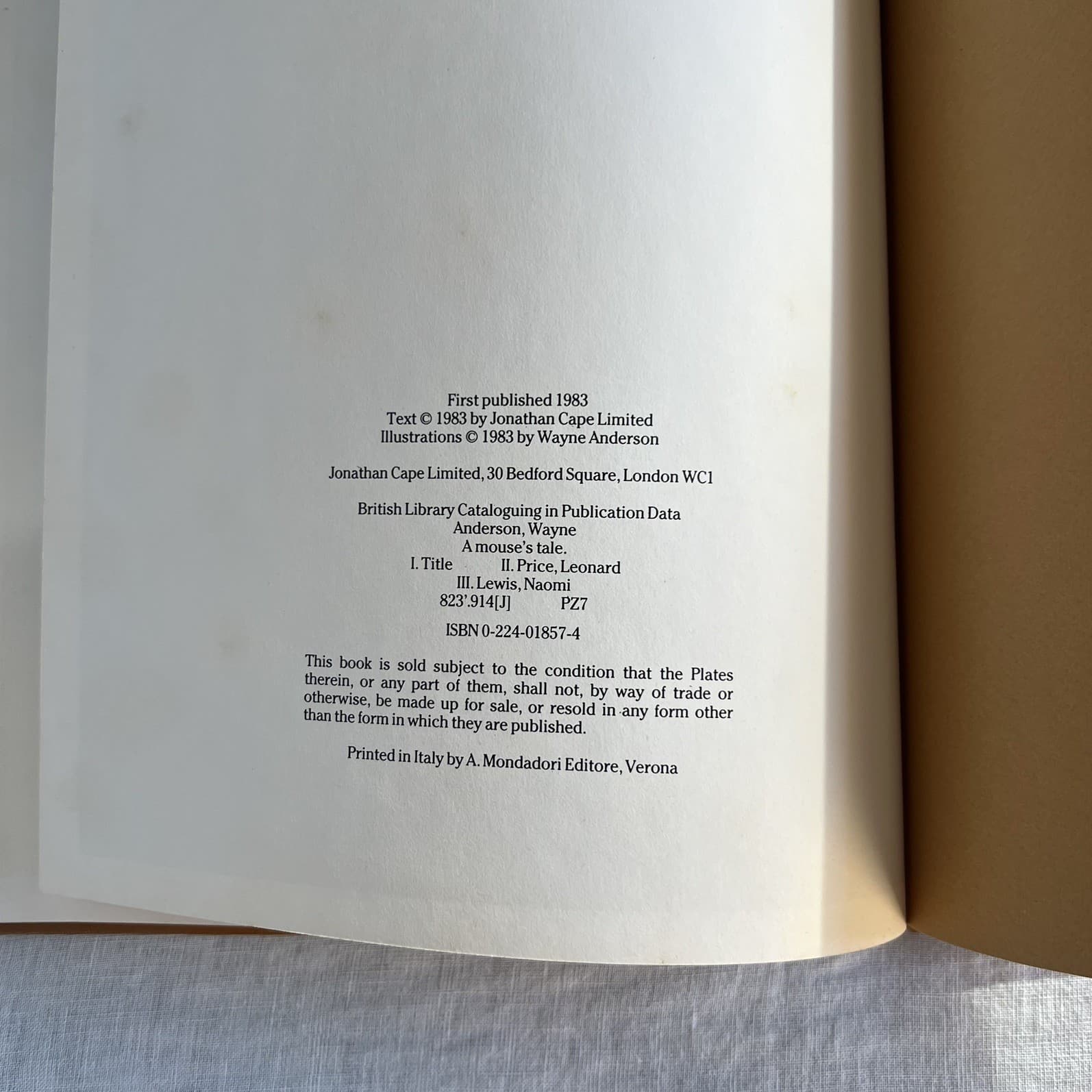 A Mouses Tale Wayne Anderson 1983 First Edition Hardcover Rare Fantasy Astrology — photo 8 of 9