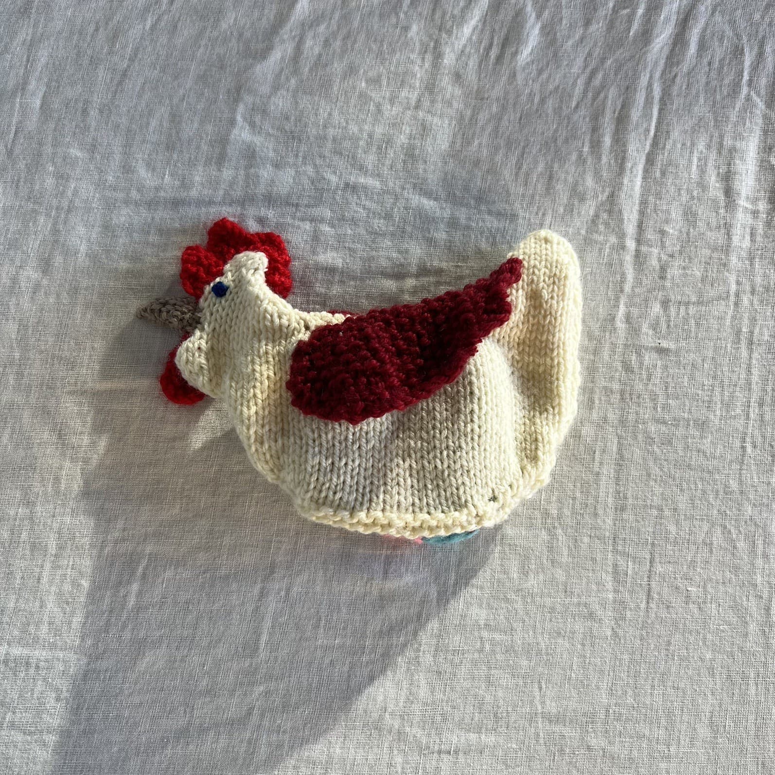 Hand Knit Chicken Egg Cosy Finger Puppet Vintage Cottagecore Farmhouse Kitchen — photo 6 of 7
