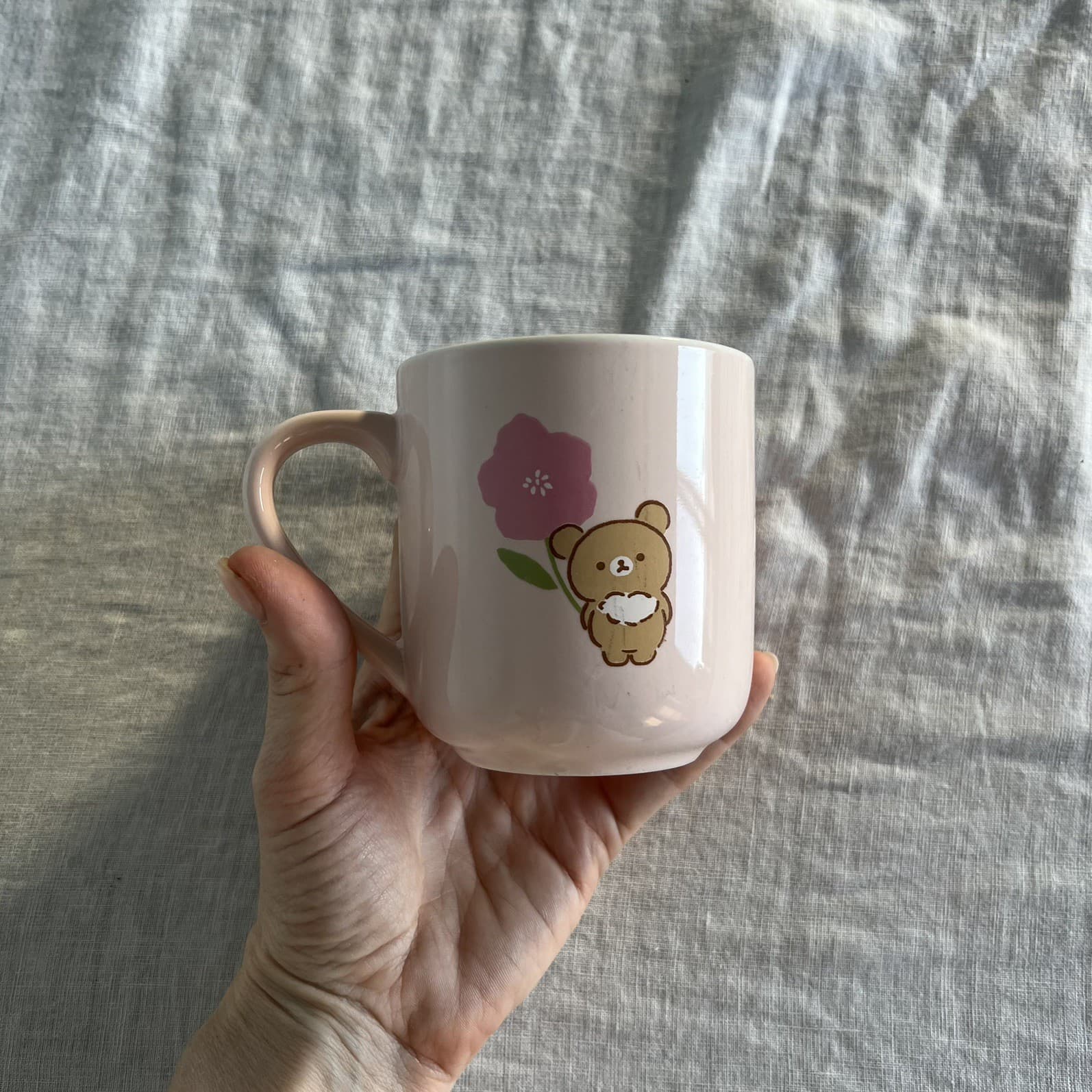San-X Rilakkuma Cafe Mug Pink Korilakkuma Chairoikoguma Limited Edition Japan — photo 10 of 11