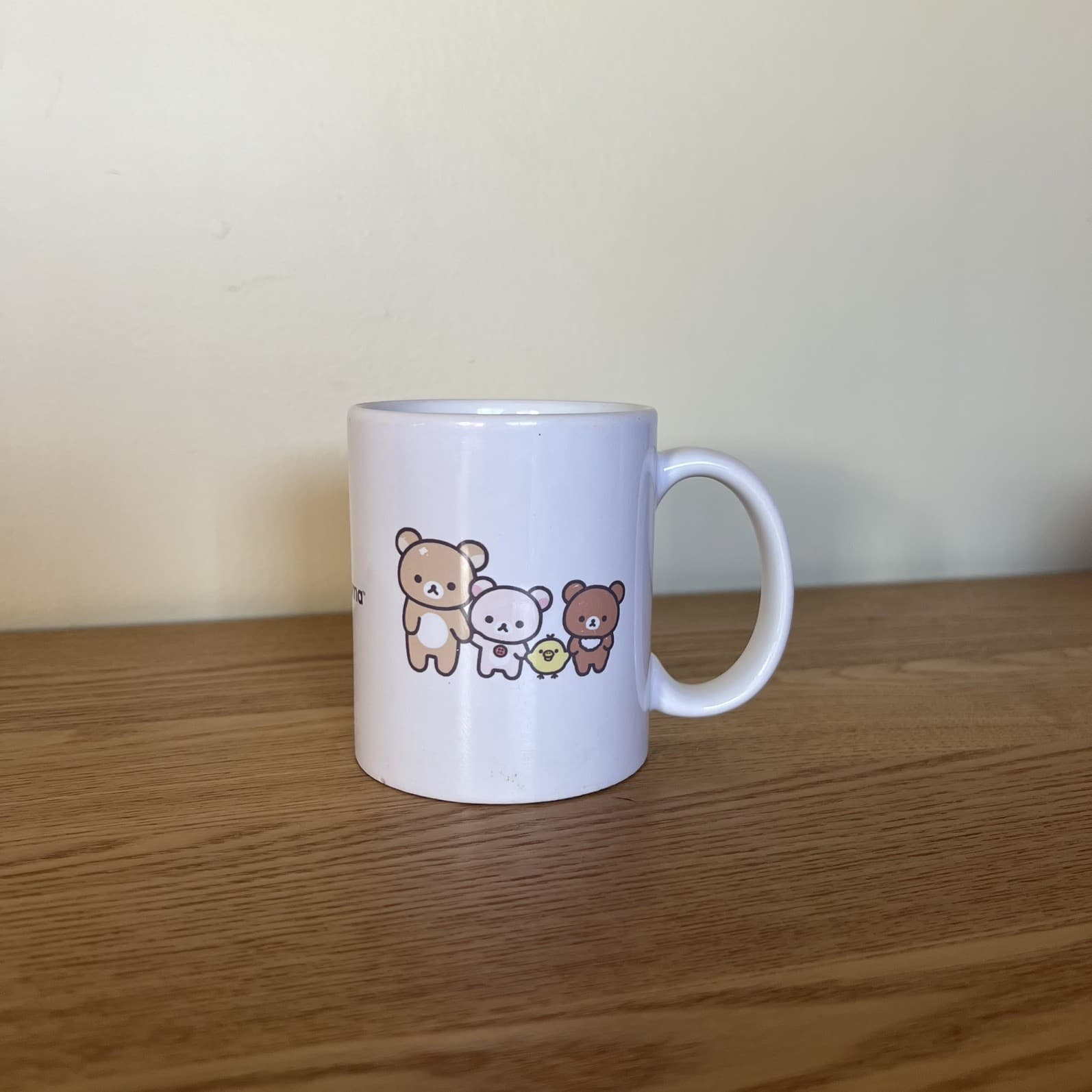 San-X Rilakkuma Gathering Friends Cappuccino Mug Minimalist Basic White Ceramic — photo 1 of 9