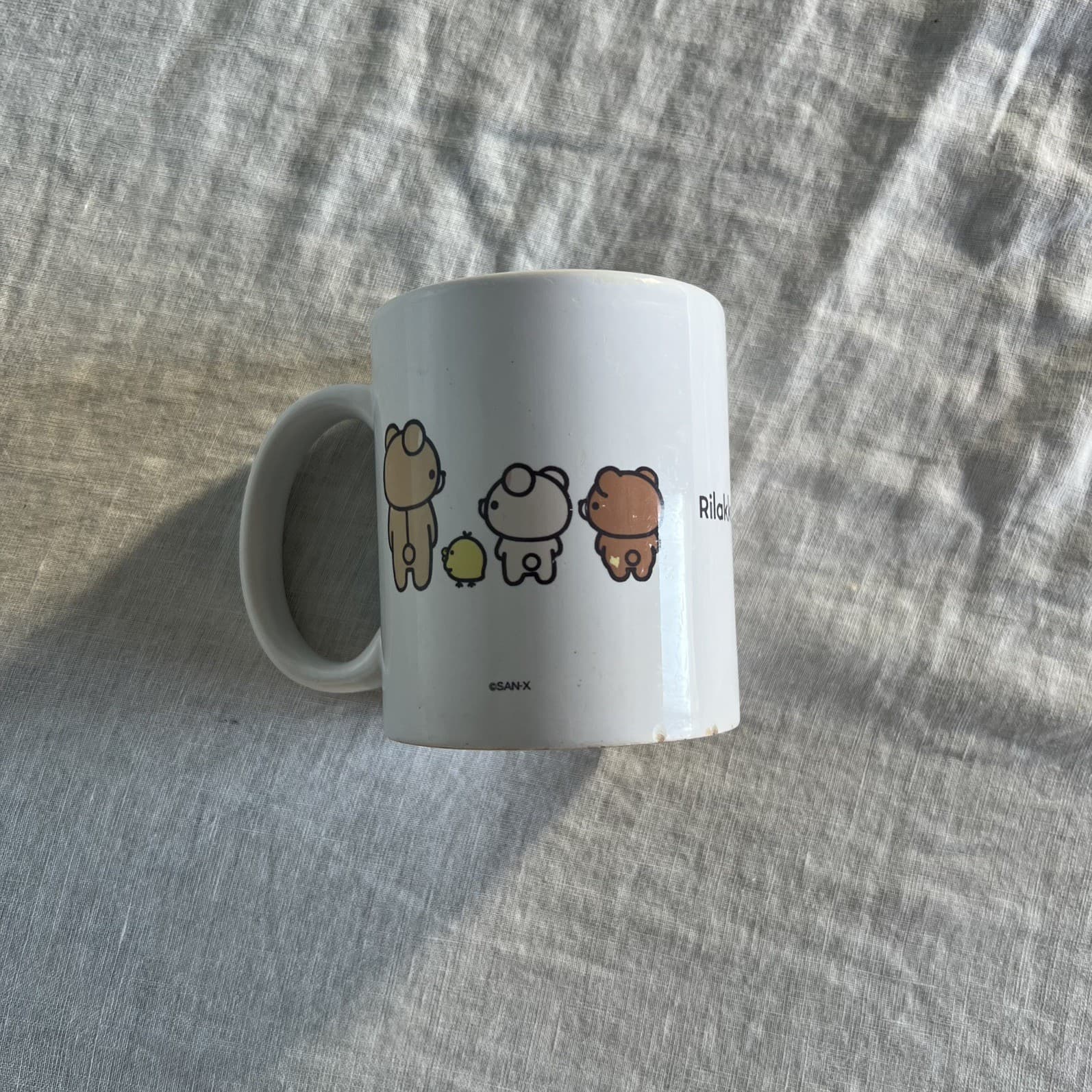 San-X Rilakkuma Gathering Friends Cappuccino Mug Minimalist Basic White Ceramic — photo 9 of 9
