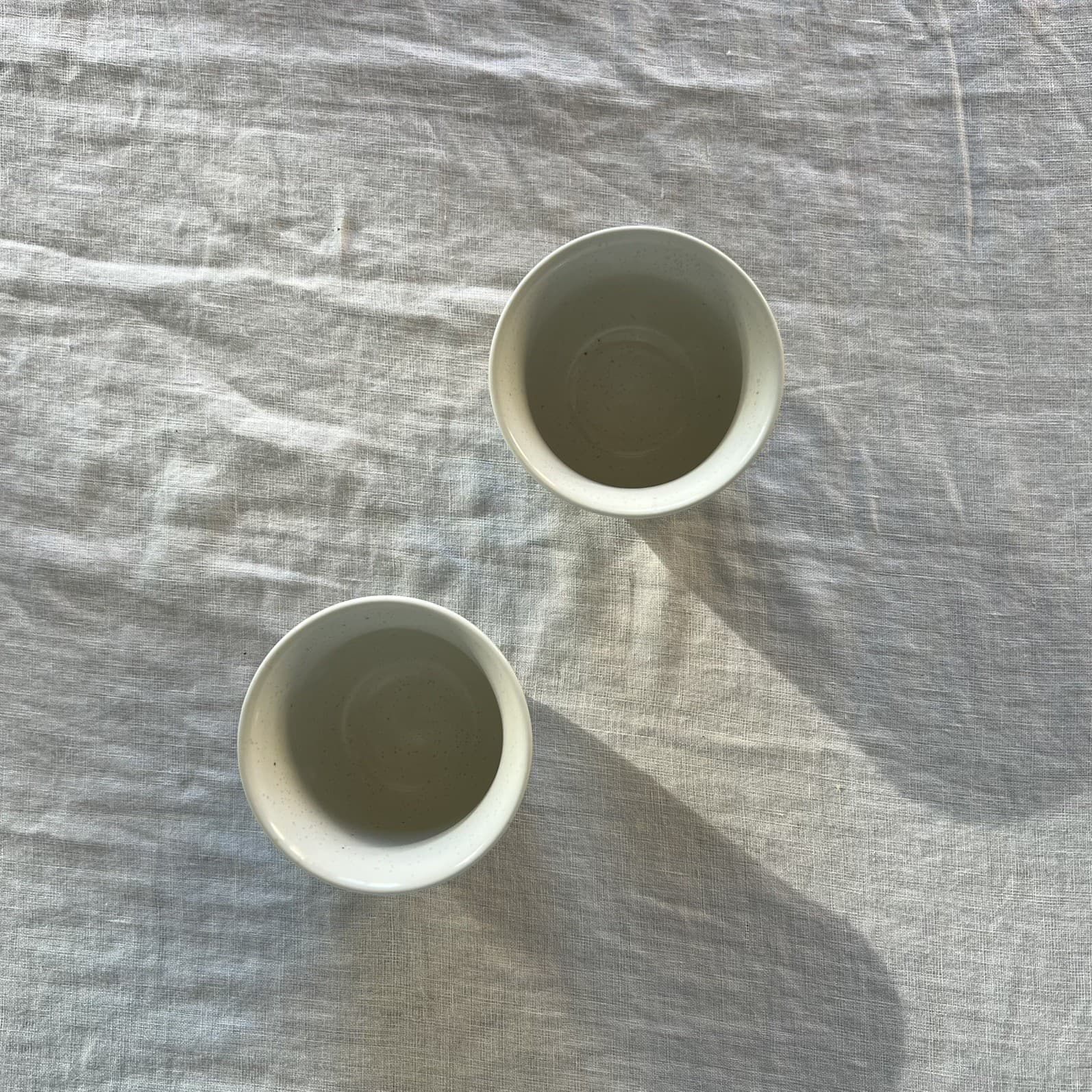 Vintage Japanese Tea Cups Set Of Two Handleless Blue Red Embossed Floral Ceramic — photo 5 of 7