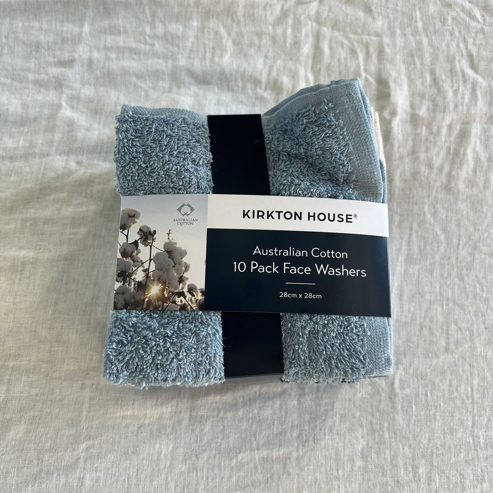 Kirkton House Australian Cotton Face Washers 10 Pack Blue Towels New — photo 1 of 4