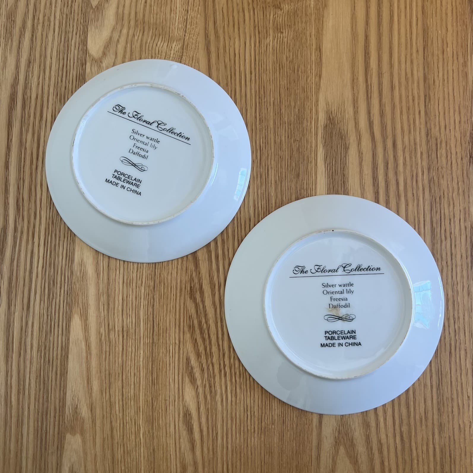 Vintage The Floral Collection Porcelain Side Plates Pair Lily Daffodil Wattle 6" — photo 2 of 7