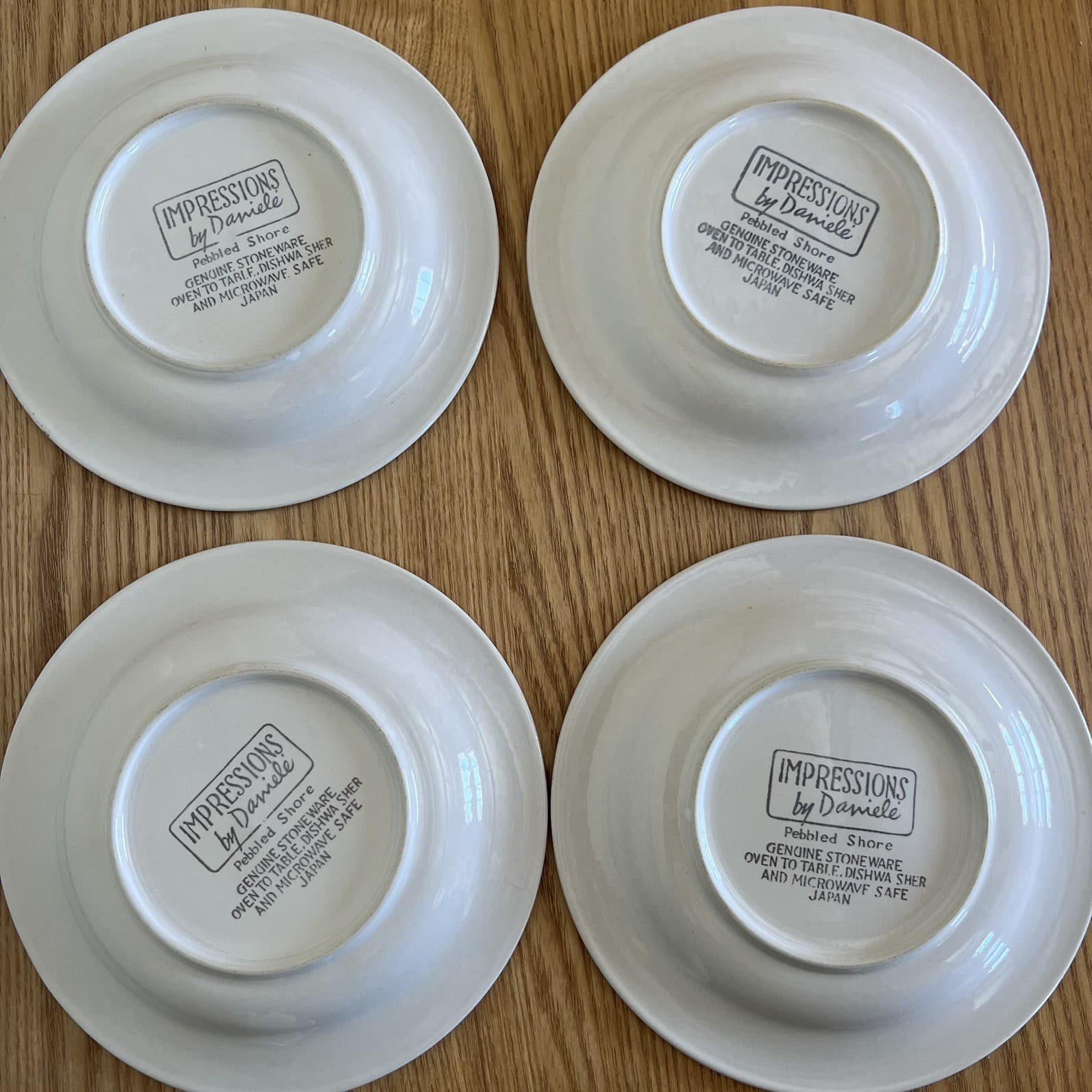 Wabi Sabi Earthy Japandi Vintage Stoneware Plates Impressions by Danielle Set 4 — photo 6 of 7