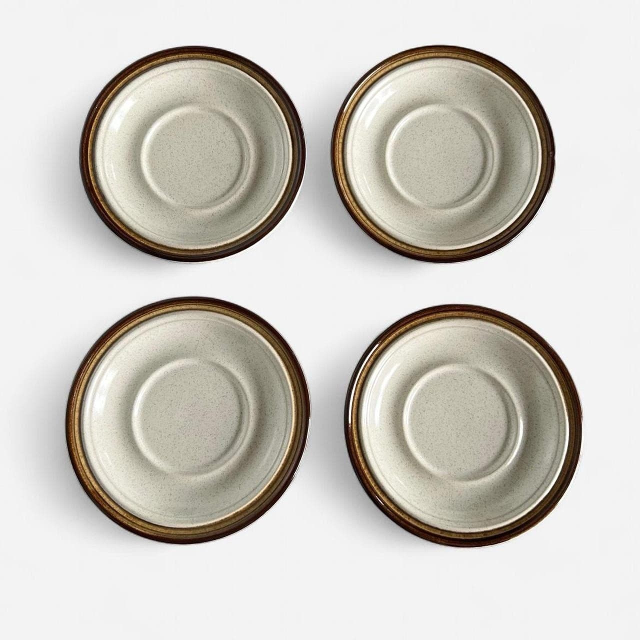 Wabi Sabi Earthy Japandi Vintage Stoneware Saucers Belmont Winners Circle Set 4 — photo 3 of 13