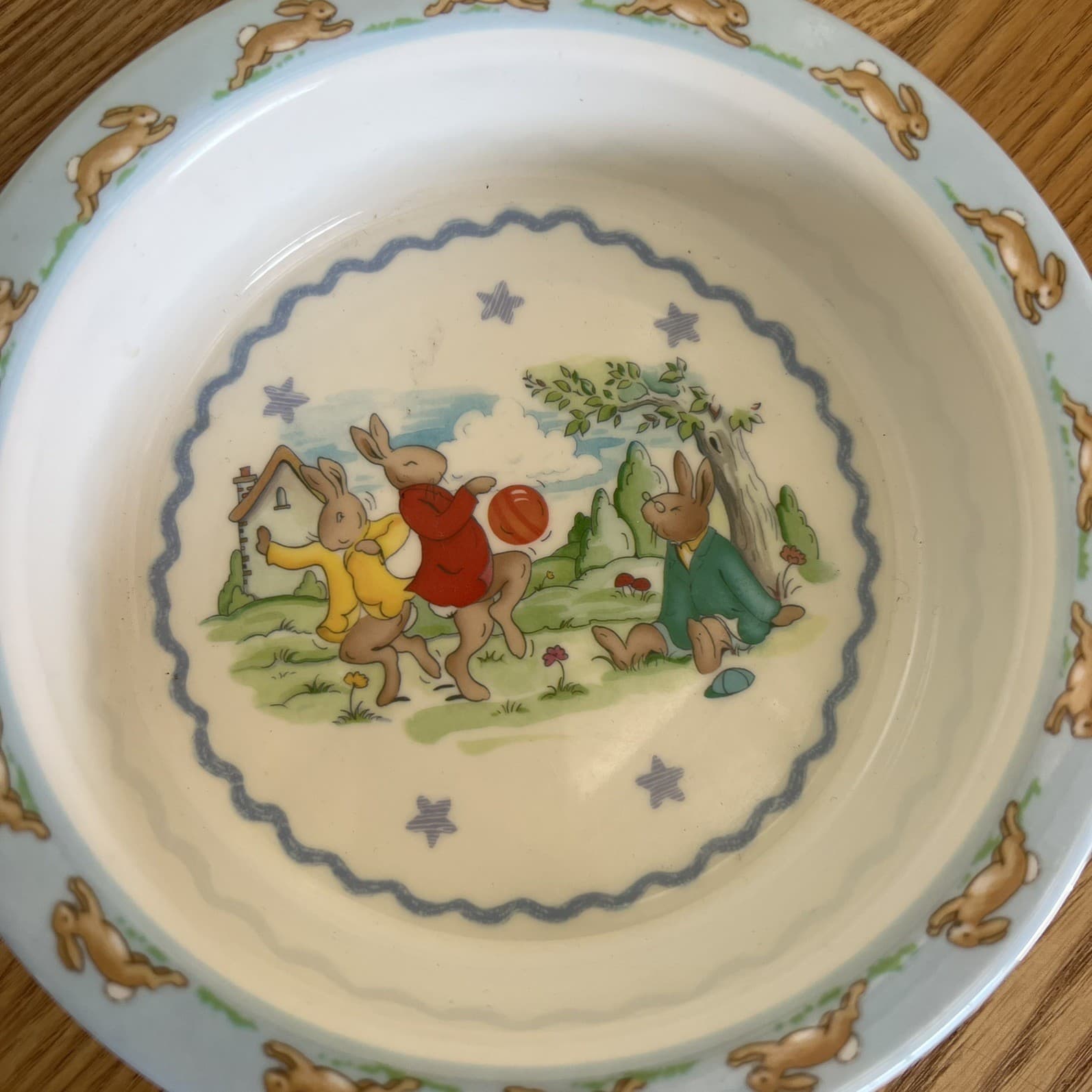 Royal Doulton Bunnykins Melamine Bowl Vintage Kids Nursery Rabbit Tableware — photo 10 of 12